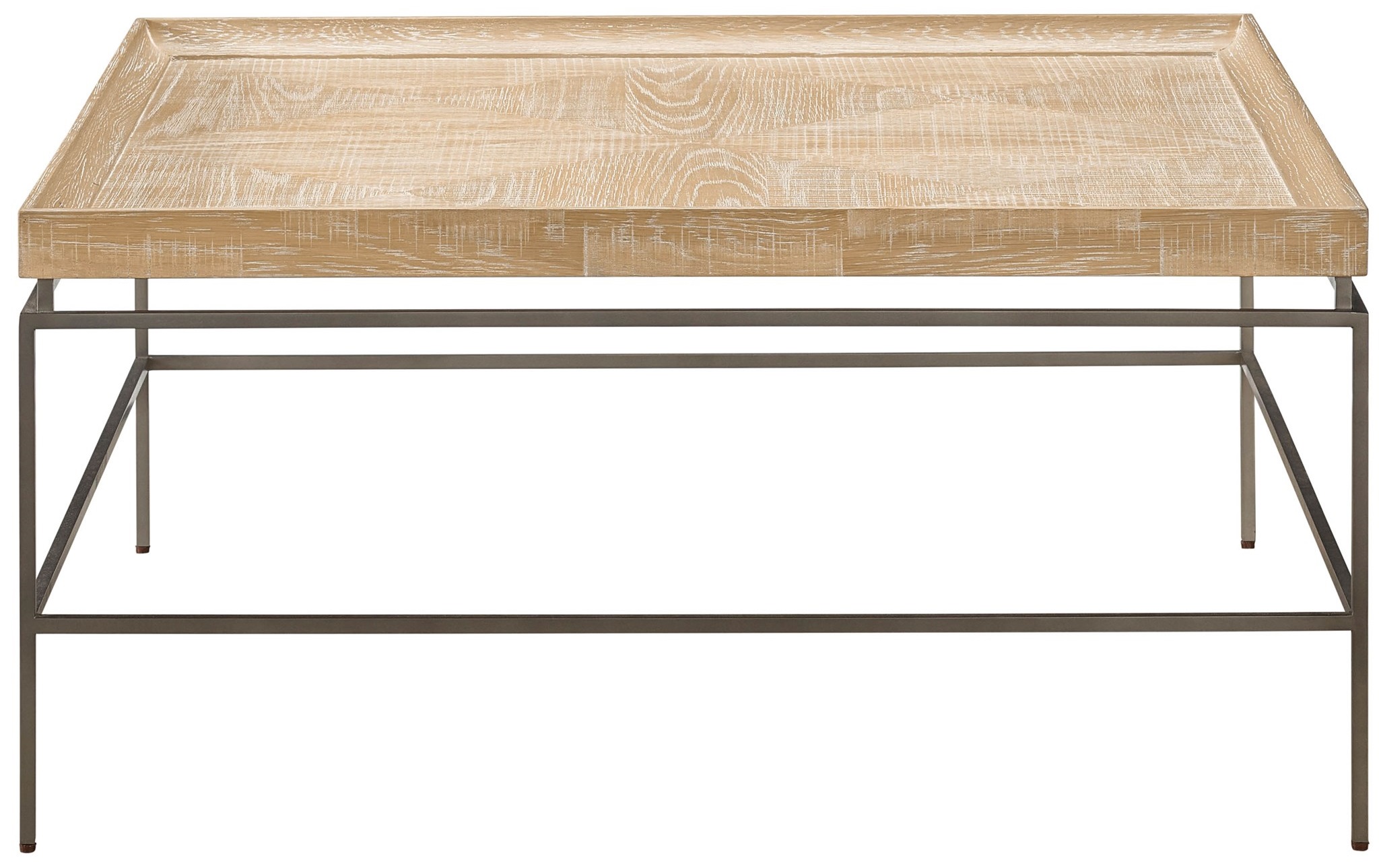 Galen Wood/Metal Sqaure Coffee Table
