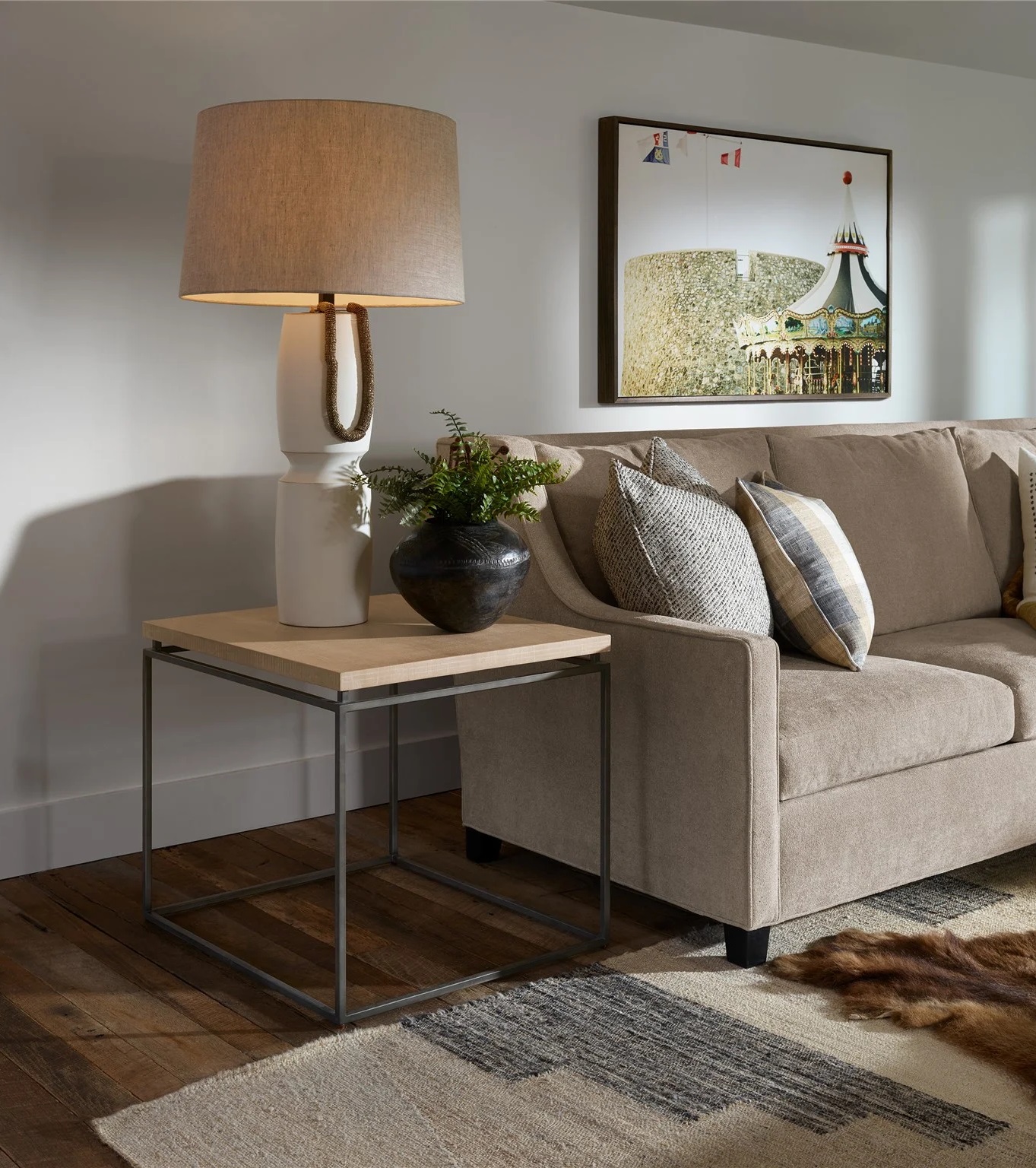 End Wood/Metal Table