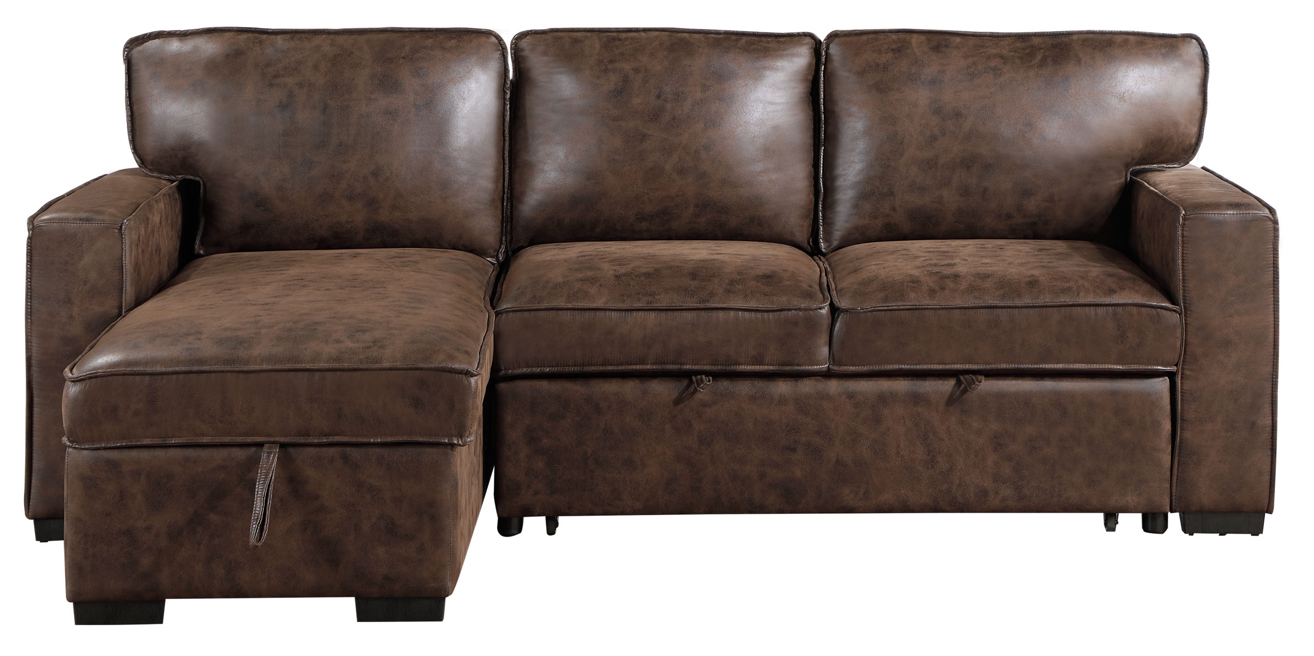 U0203 Reversible Pull-Out Fabric Sectional Sofa Bed