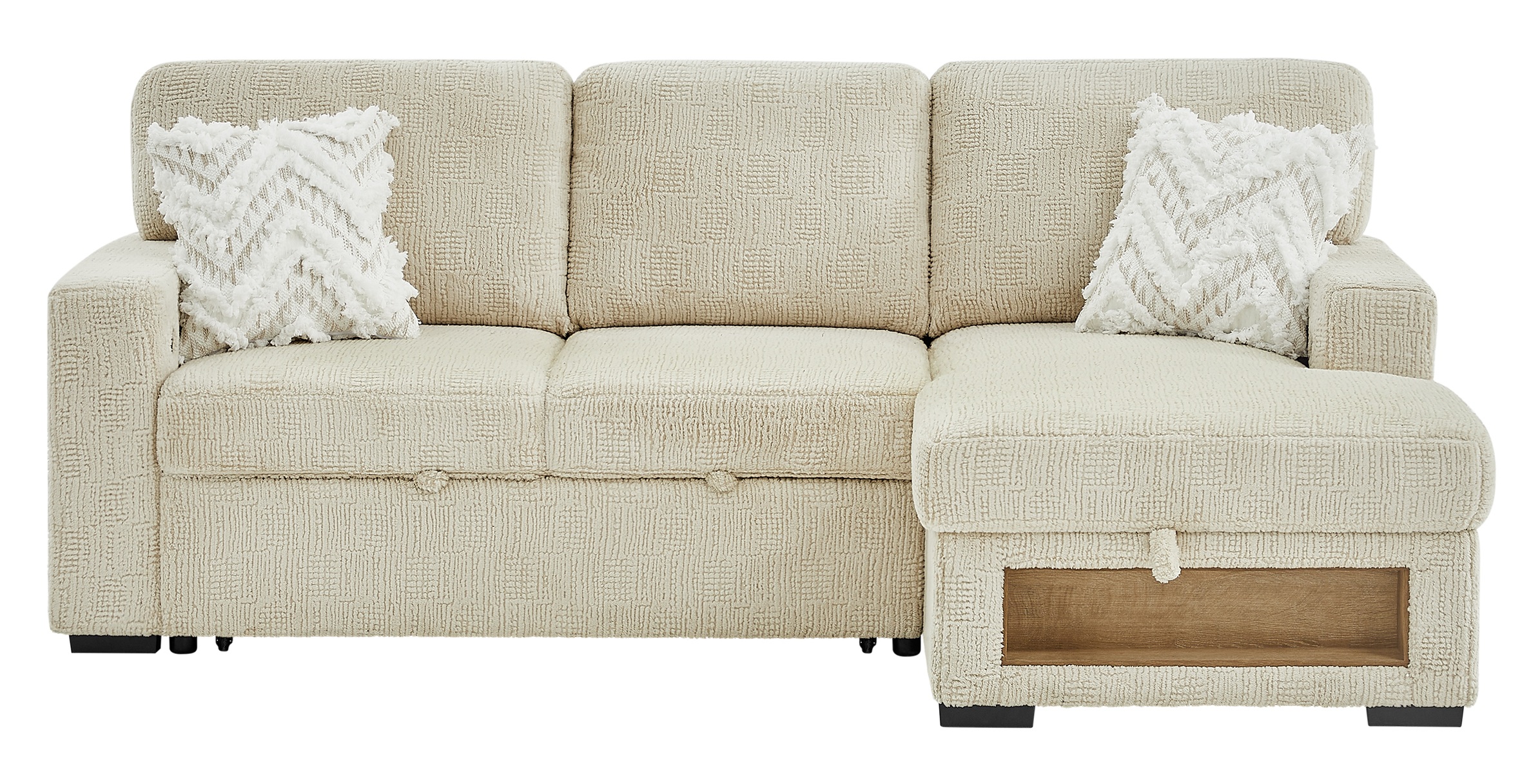 U0222 Storage Pull Out Sectional Sofa Bed with Speaker
