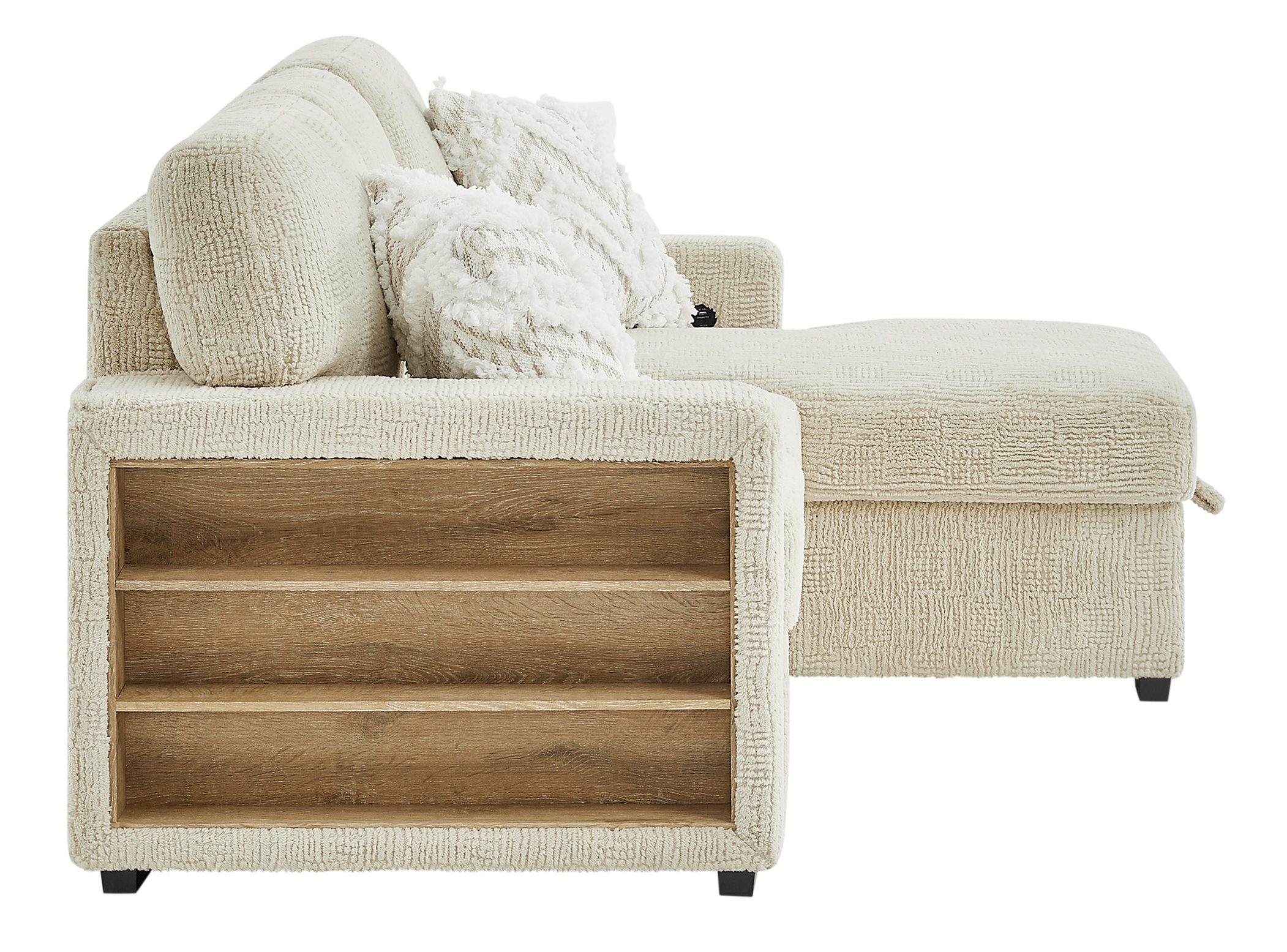 U0222 Storage Pull Out Sectional Sofa Bed with Speaker