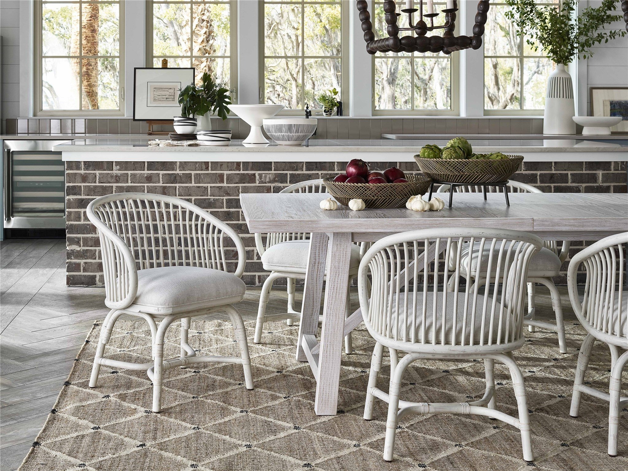 Aruba Fabric/Rattan Chair