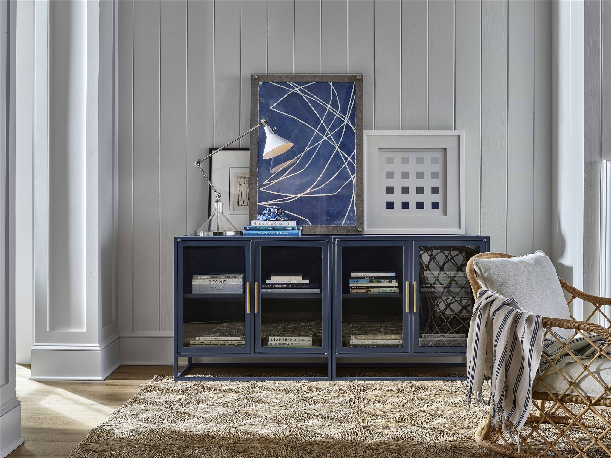Santorini Metal Kitchen Cabinet w/2 Glass Doors