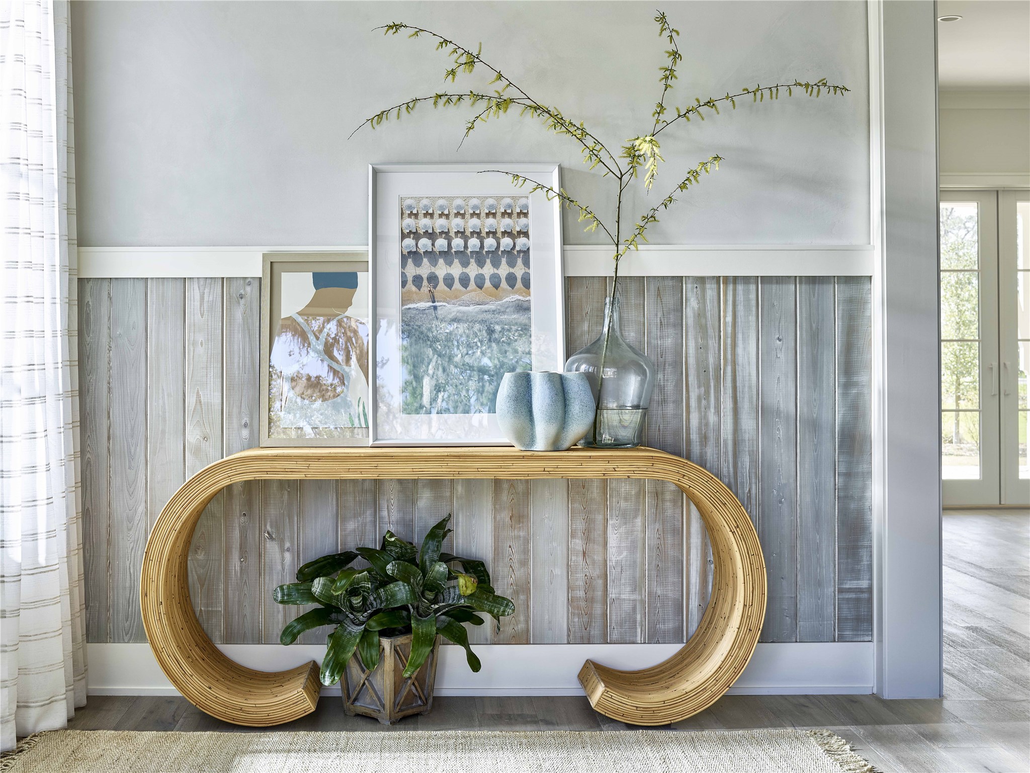 St. Lucia Rattan Console Table