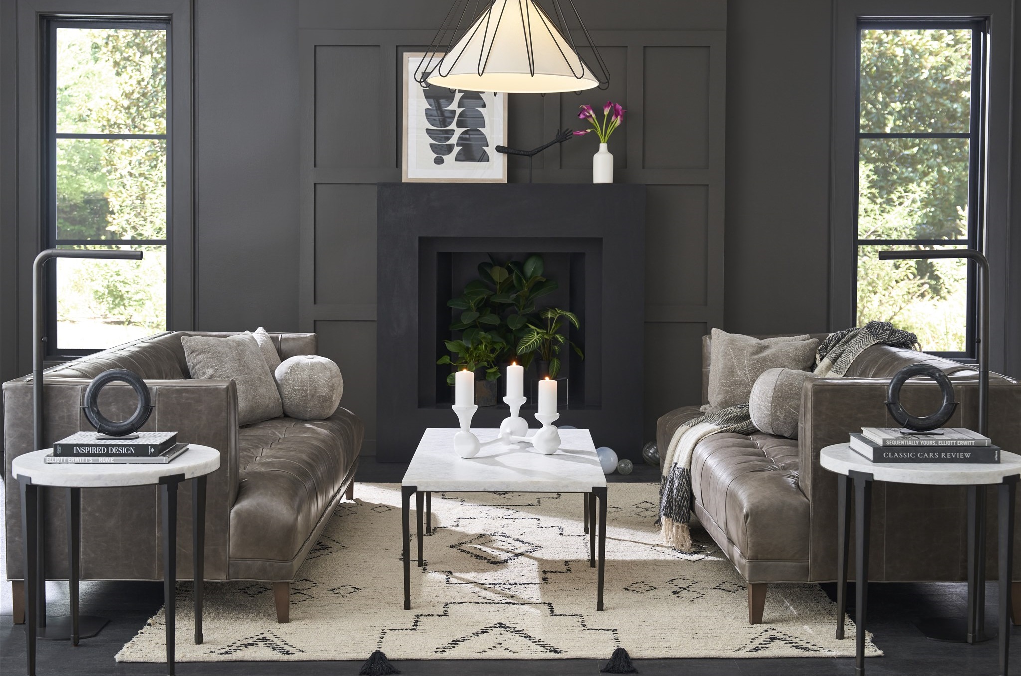 Floyd Marble/Metal Round End Table