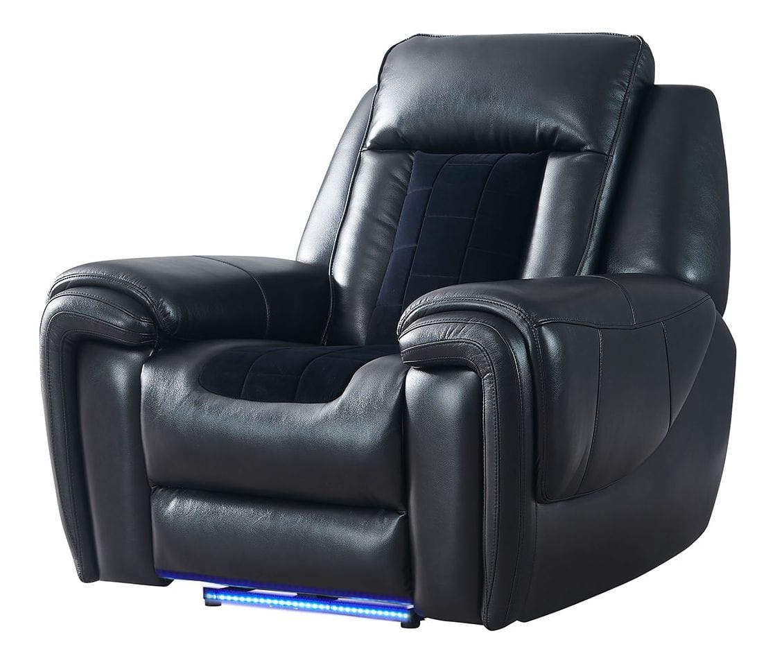 U0700 PU/Velvet Power Recliner w/LED Lighting
