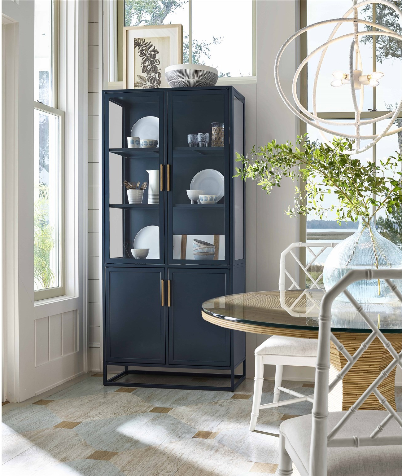 Santorini Tall Metal Kitchen Cabinet w/4 Doors