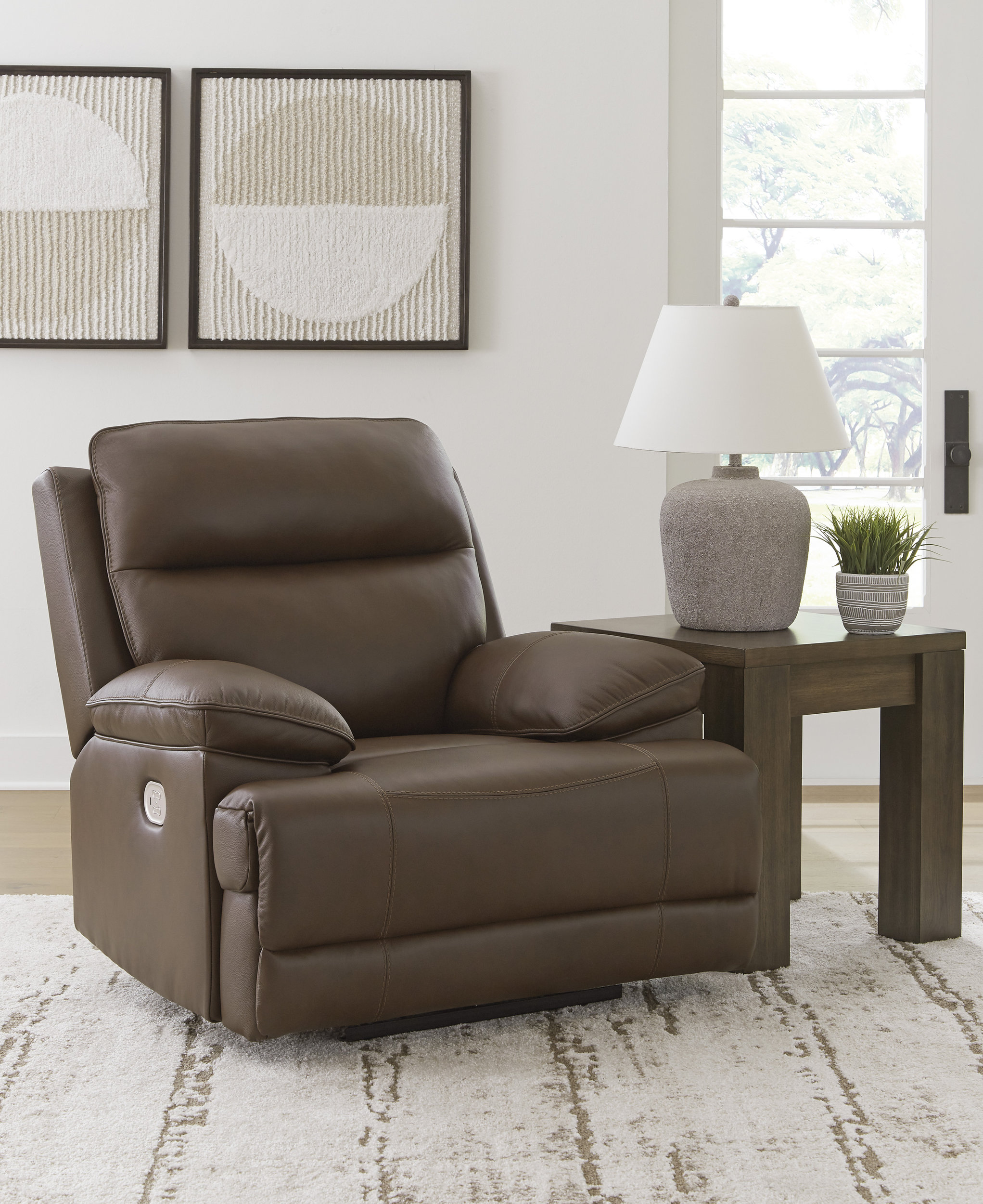 VonRyan Leather/PVC Power Reclining Living Room Set