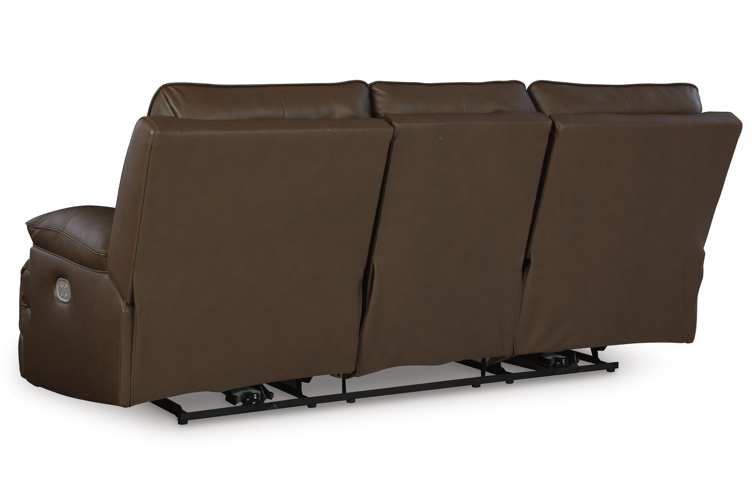 VonRyan Leather/PVC Power Reclining Sofa w/Adjustable Headrests