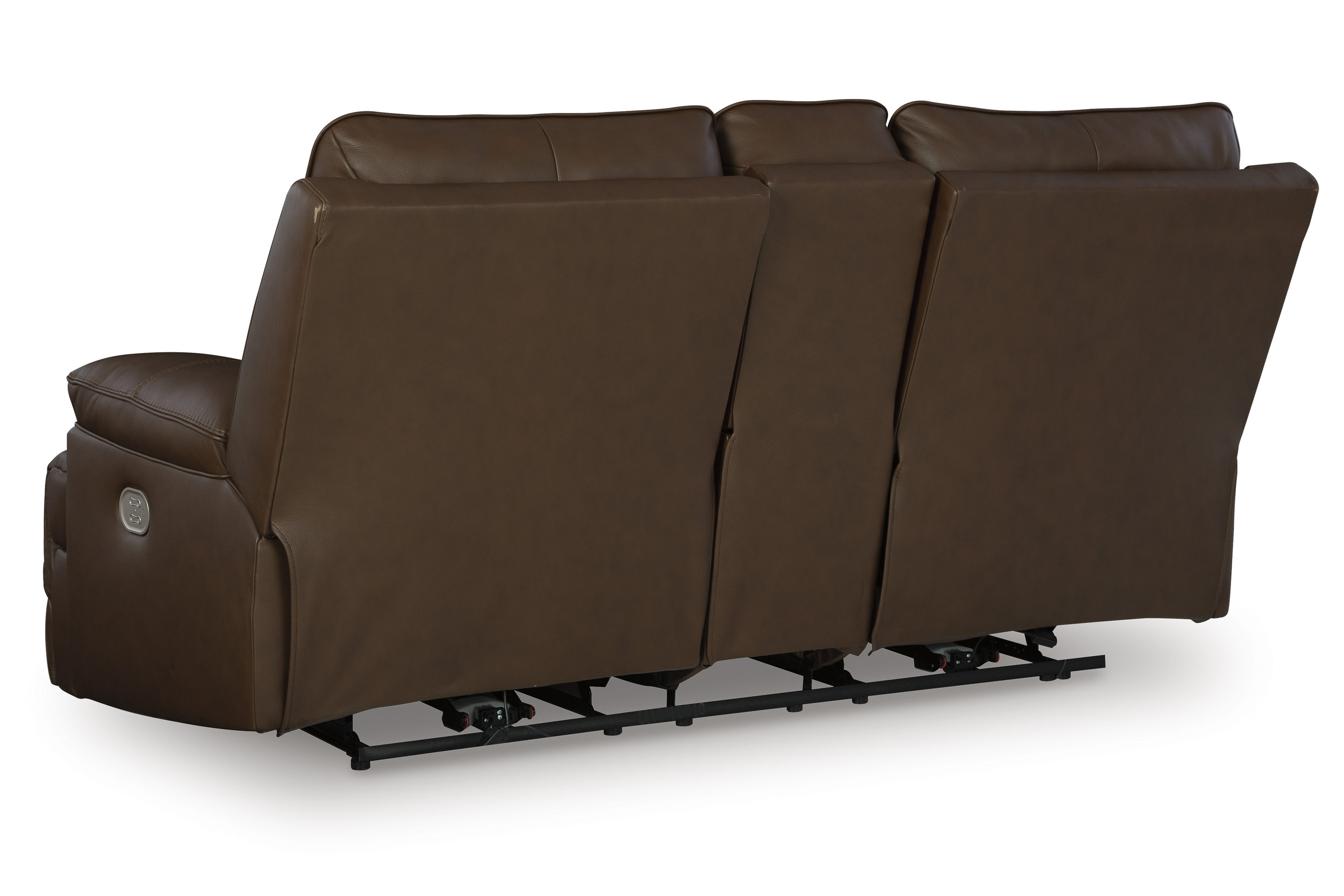 VonRyan Leather/PVC Power Reclining Loveseat w/Console & Adjustable Headrests