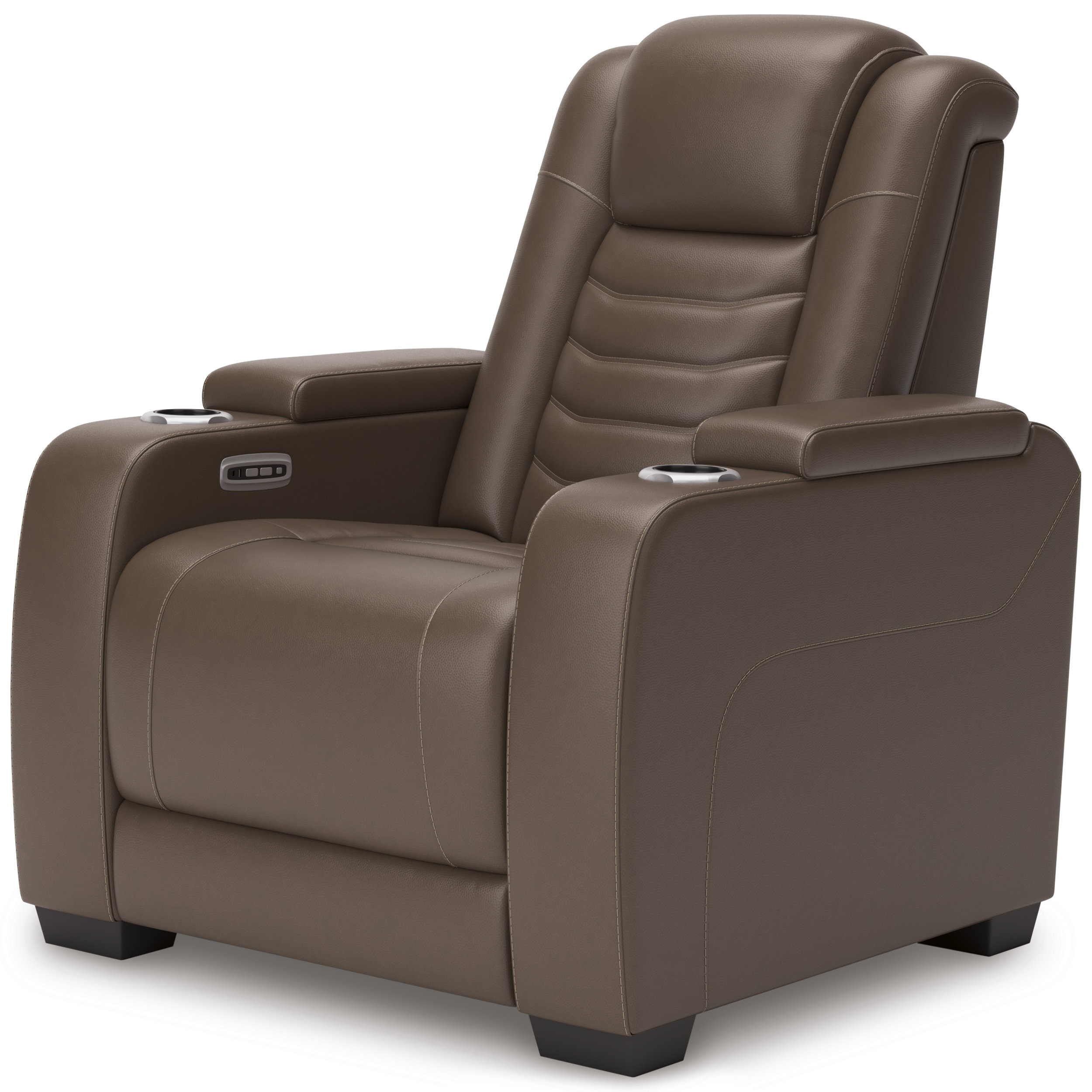 High Impact Leather/PVC Power Recliner w/Adjustable Headrest