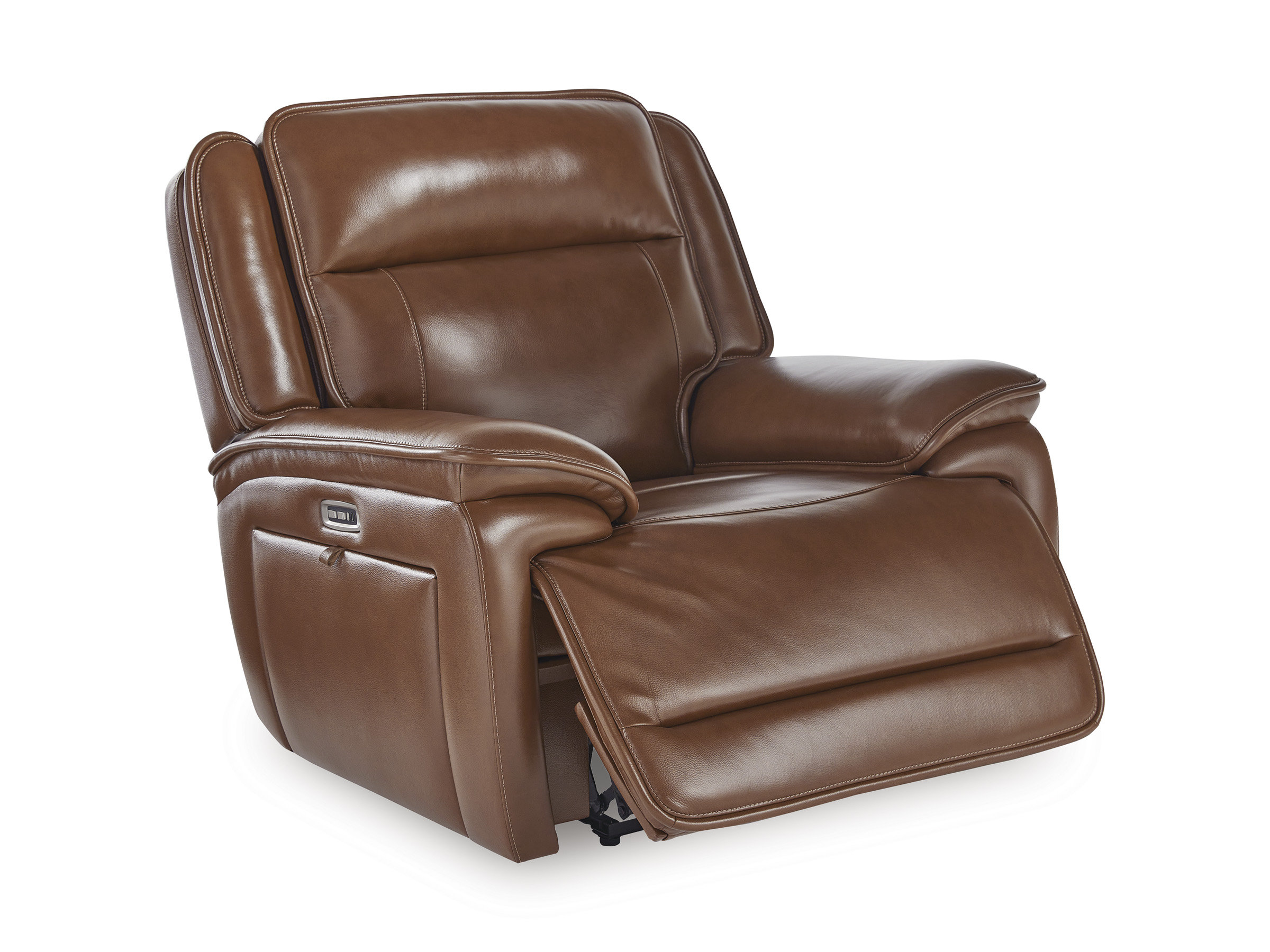 Healy Pier Leather/PVC Power Recliner w/Adjustable Headrest