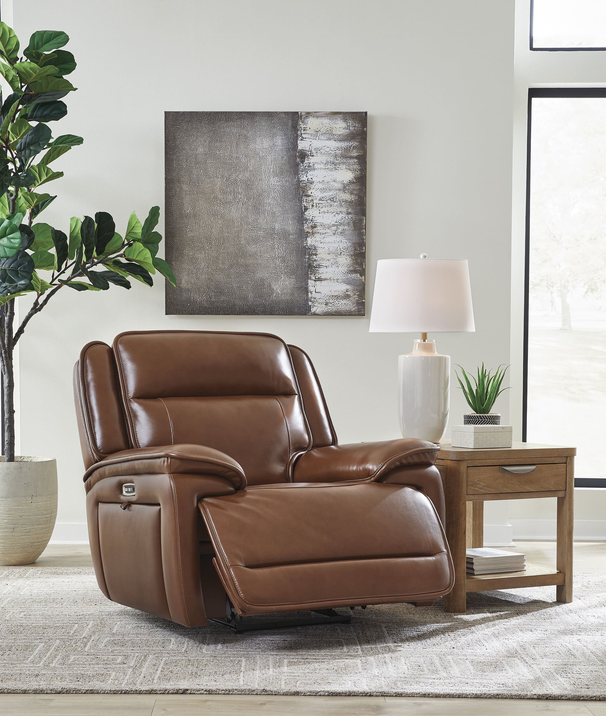 Healy Pier Leather/PVC Power Reclining Living Room Set