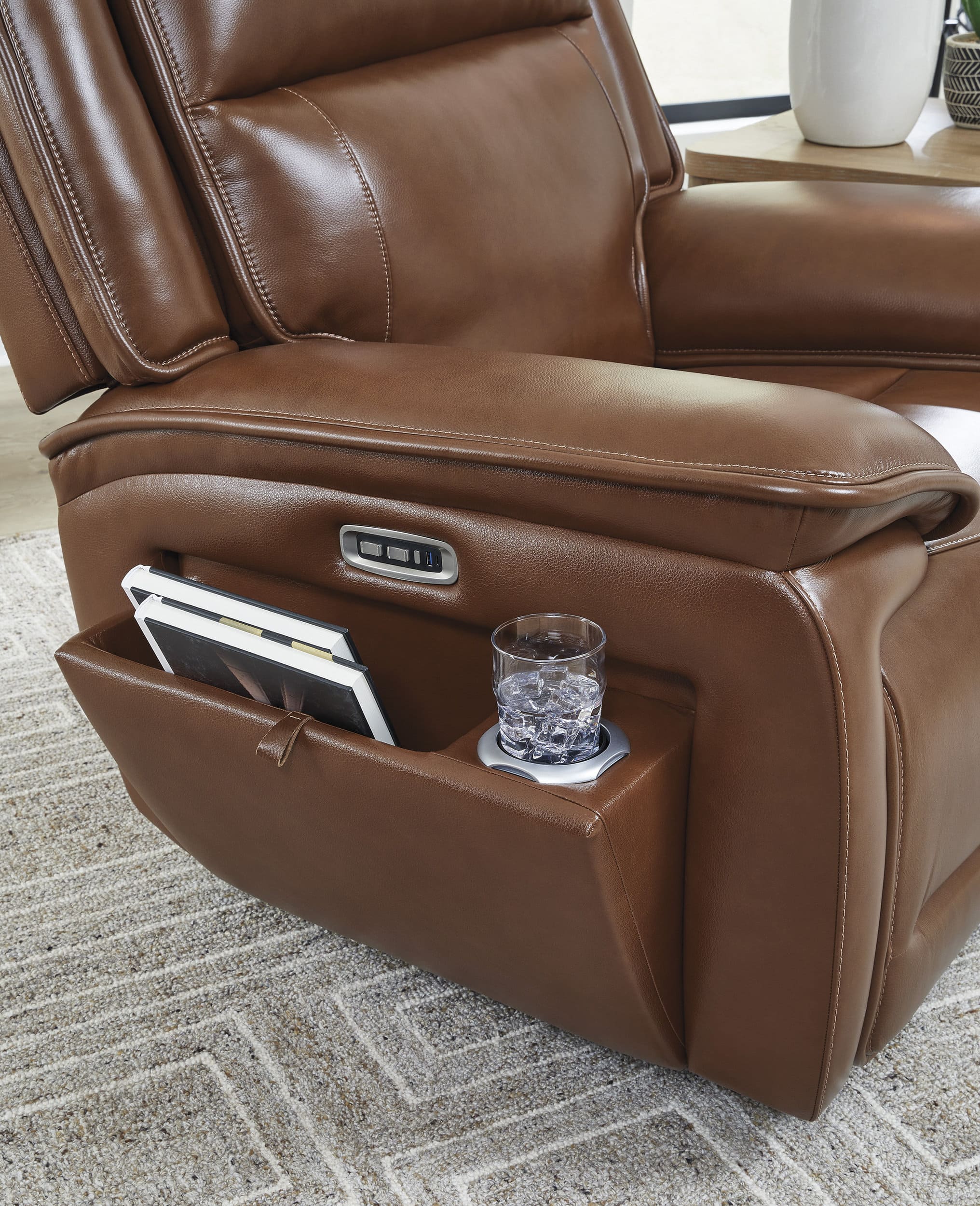 Healy Pier Leather/PVC Power Reclining Living Room Set