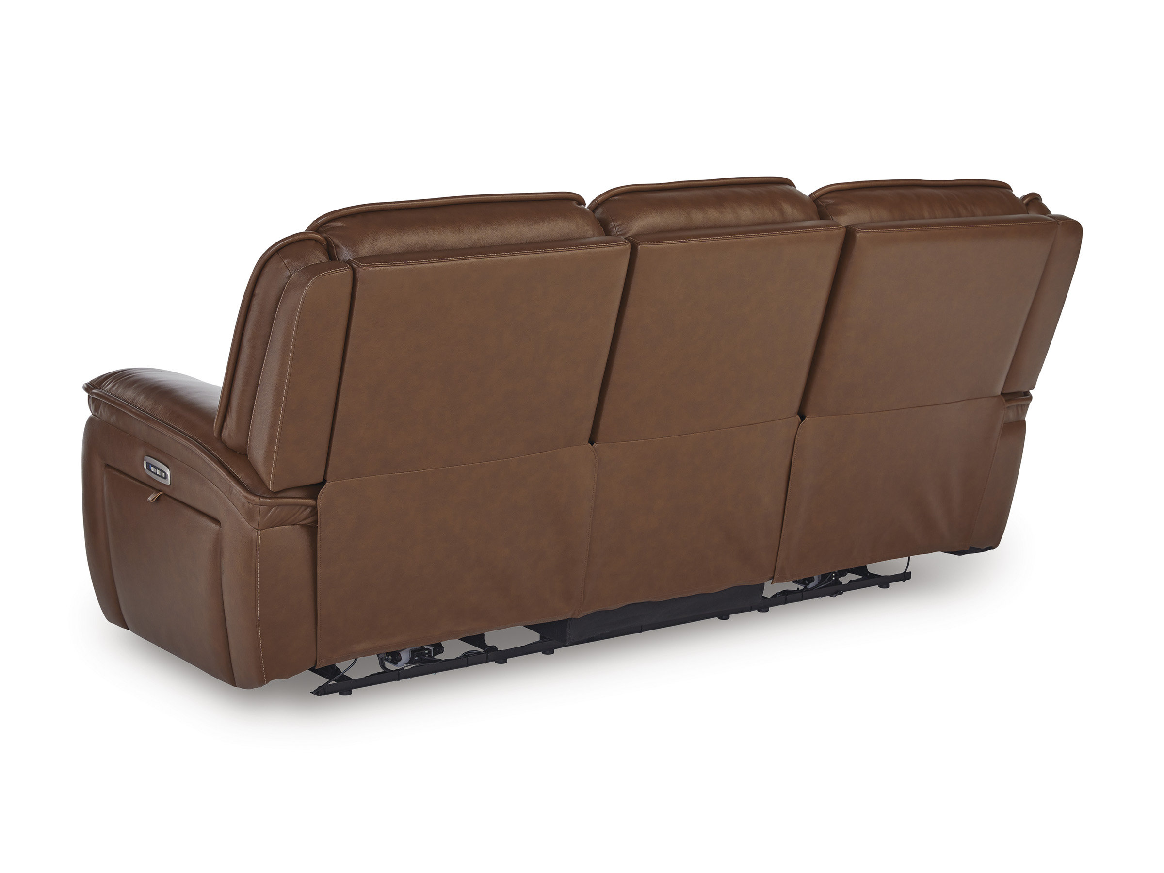Healy Pier Leather/PVC Power Reclining Sofa w/Adjustable Headrests