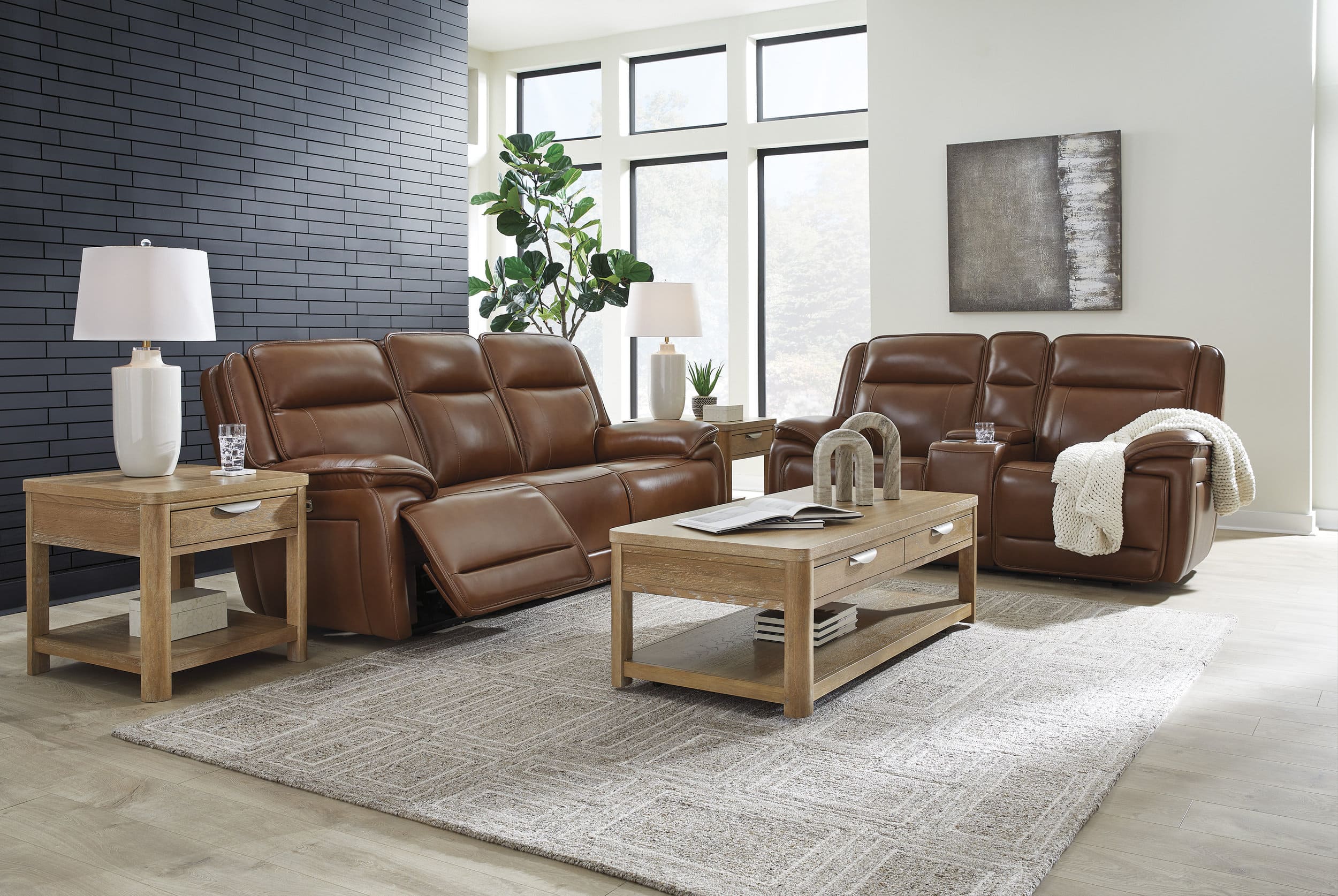 Ashley Healy Pier Reclining Sofa Chocolate