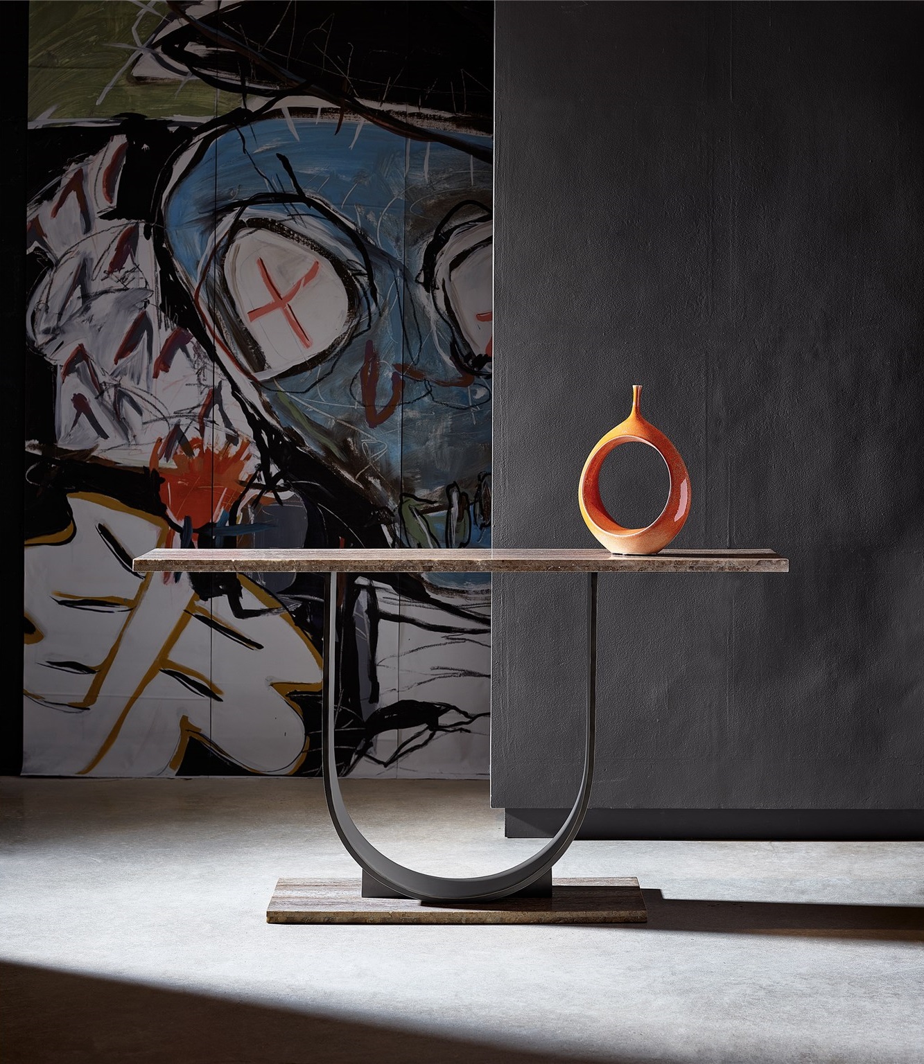 Equilibrium Stone/Metal/Marble Console Table