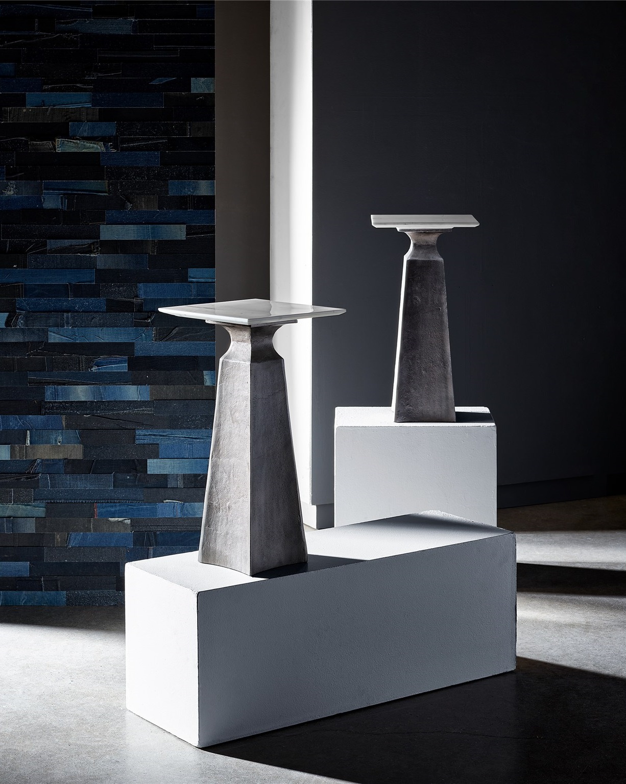 Figuration Marble/Aluminum Square Side Table
