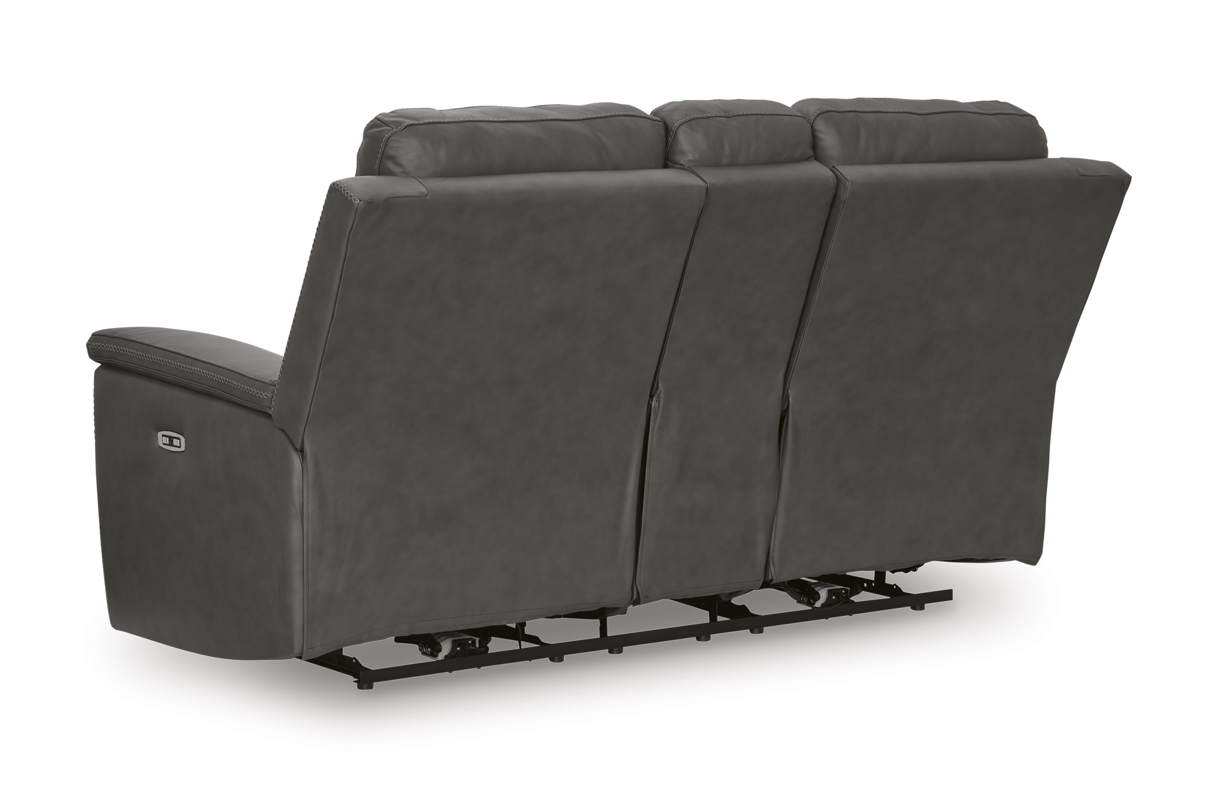 Bleckley Leather/PVC Power Reclining Loveseat w/Console & Adjustable Headrests