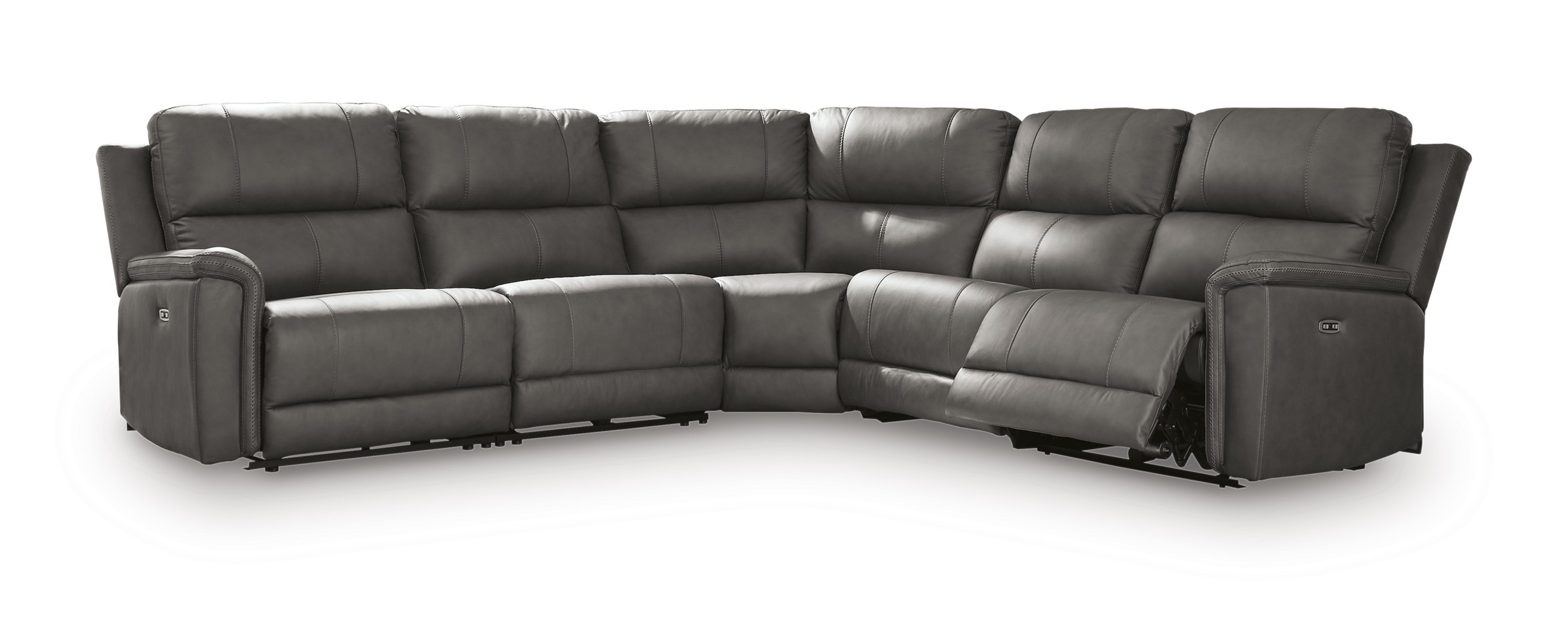 Bleckley 5-Piece Leather/PVC Power Reclining L-Shaped Sectiona Sofa