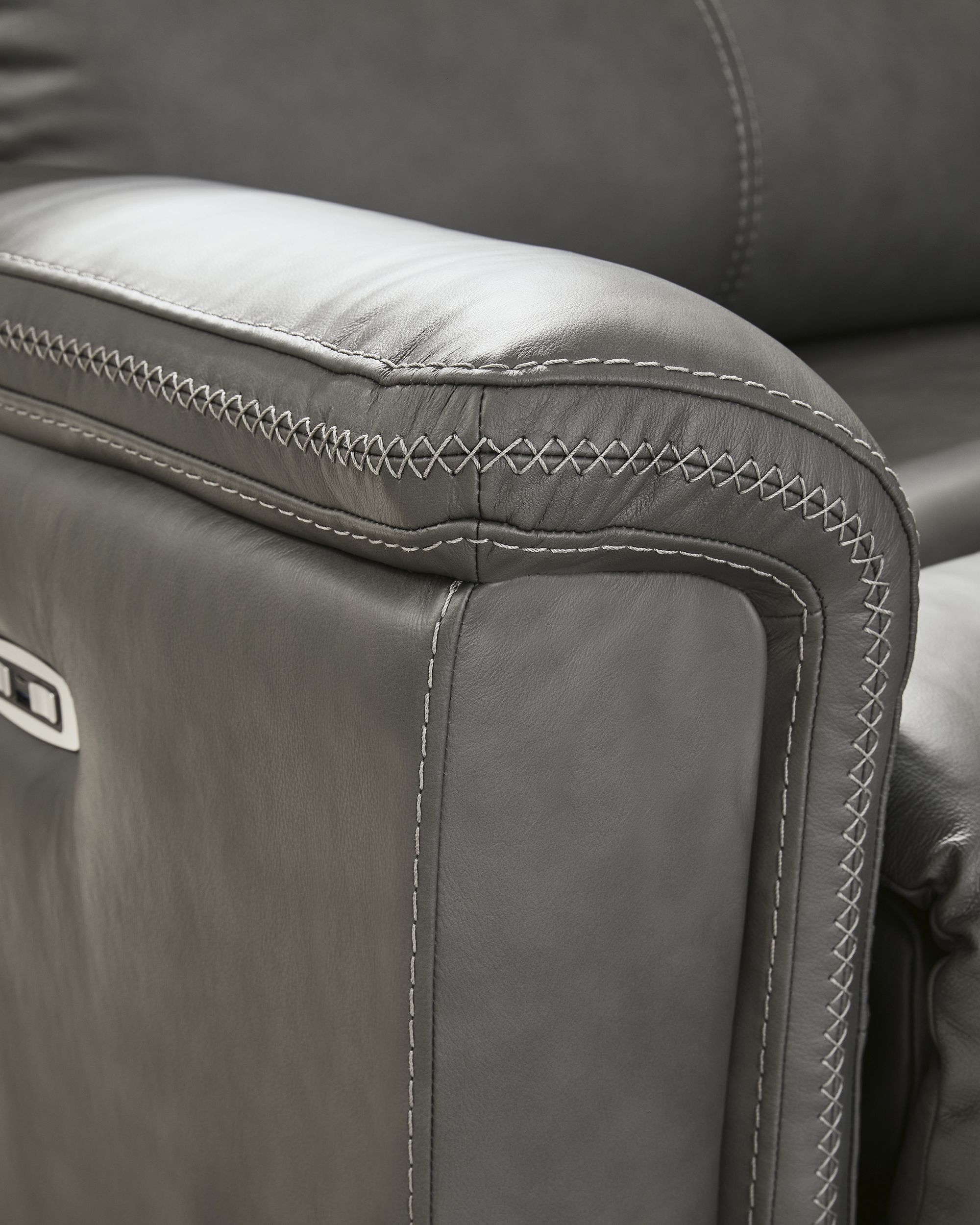 Bleckley Leather/PVC Power Recliner w/Adjustable Headrest