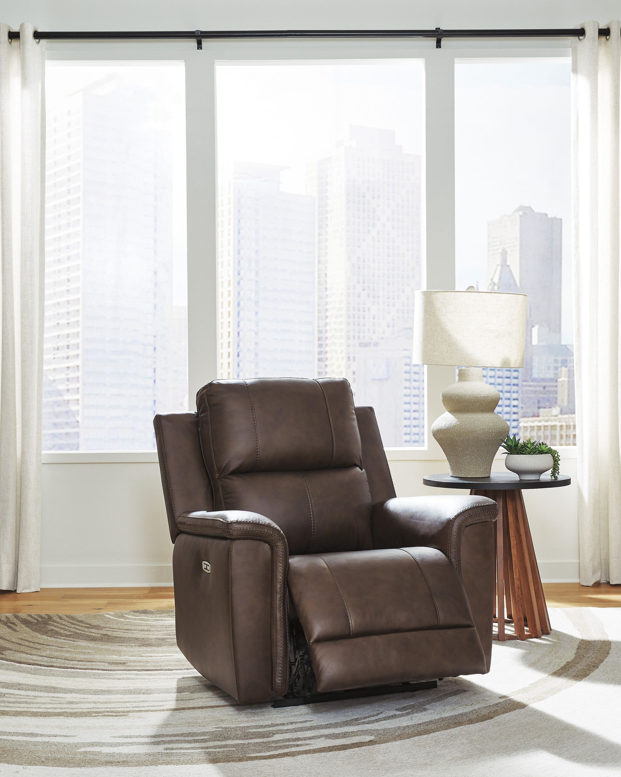 Bleckley Leather/PVC Power Reclining Living Set