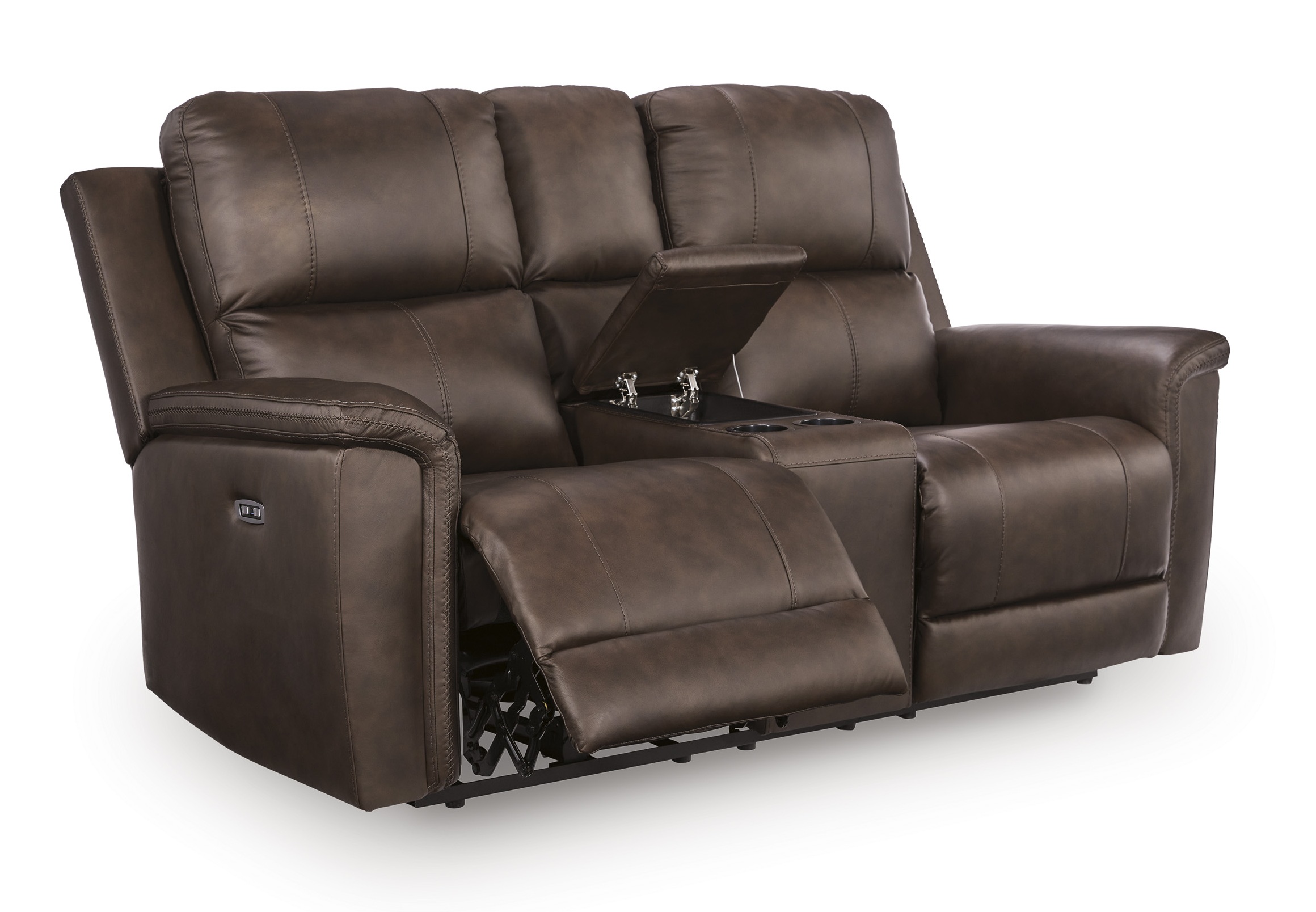 Bleckley Leather/PVC Power Reclining Living Set