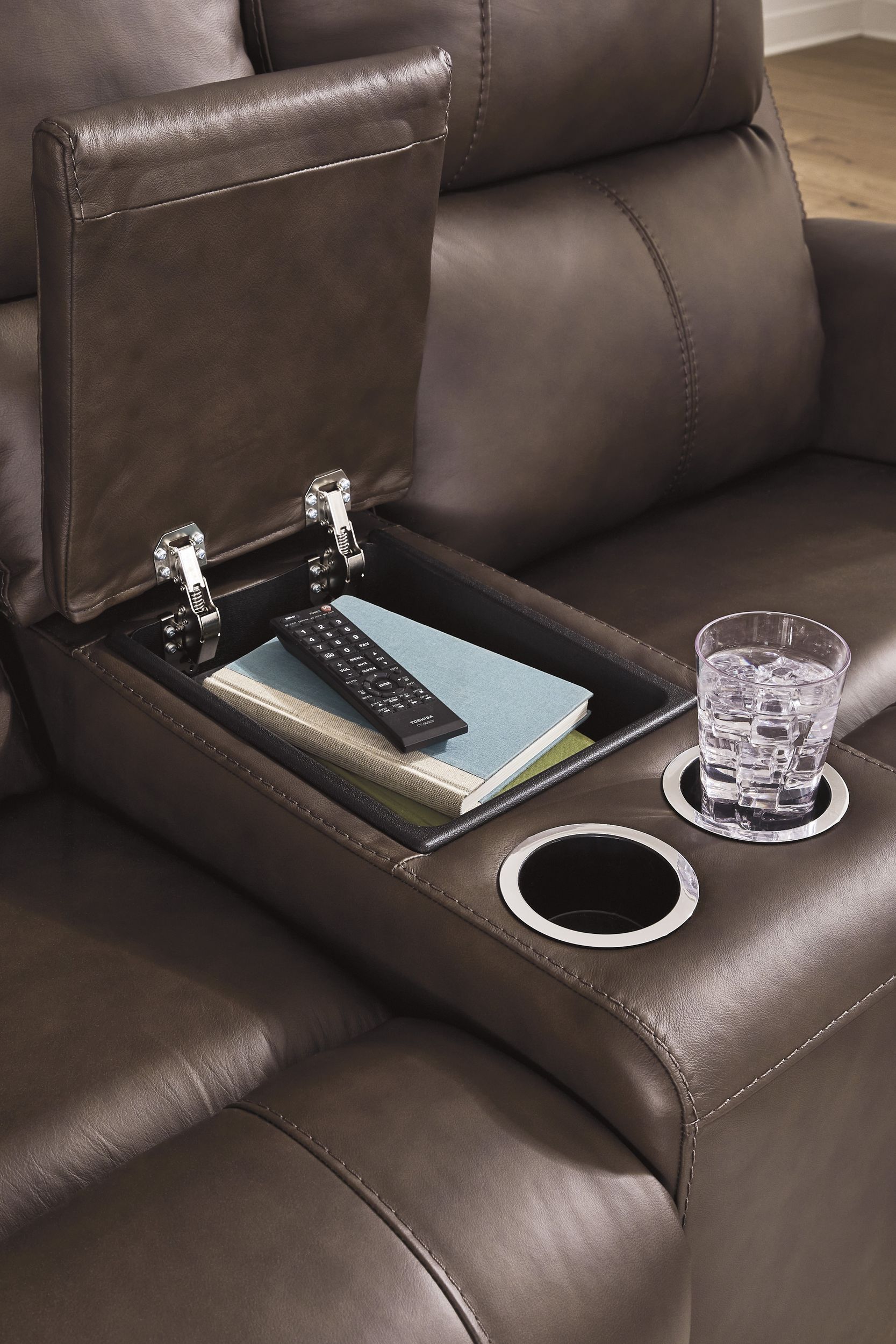 Bleckley Leather/PVC Power Reclining Living Set