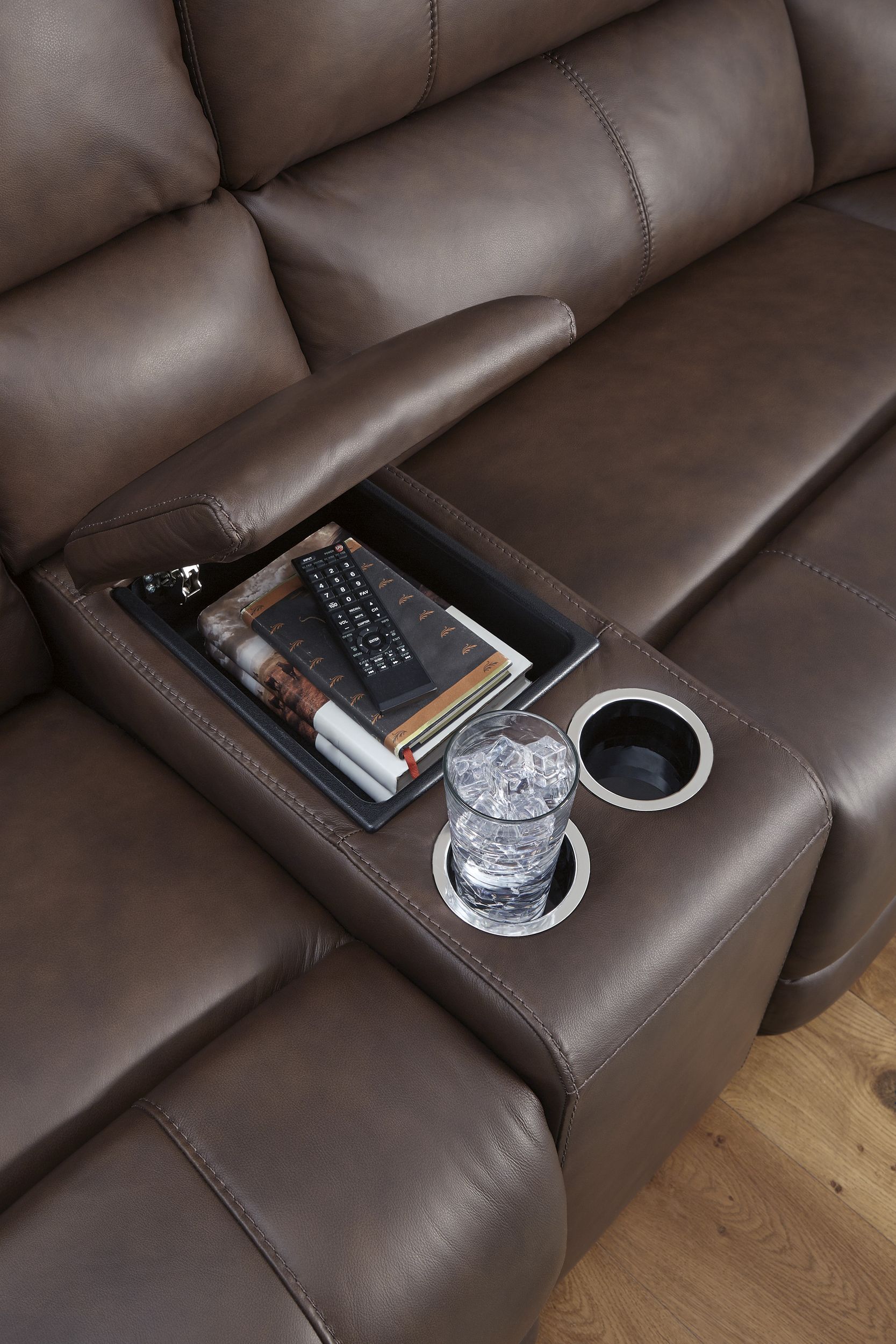 Bleckley 6-Piece Leather/PVC Power Reclining L-Shaped Sectional Sofa