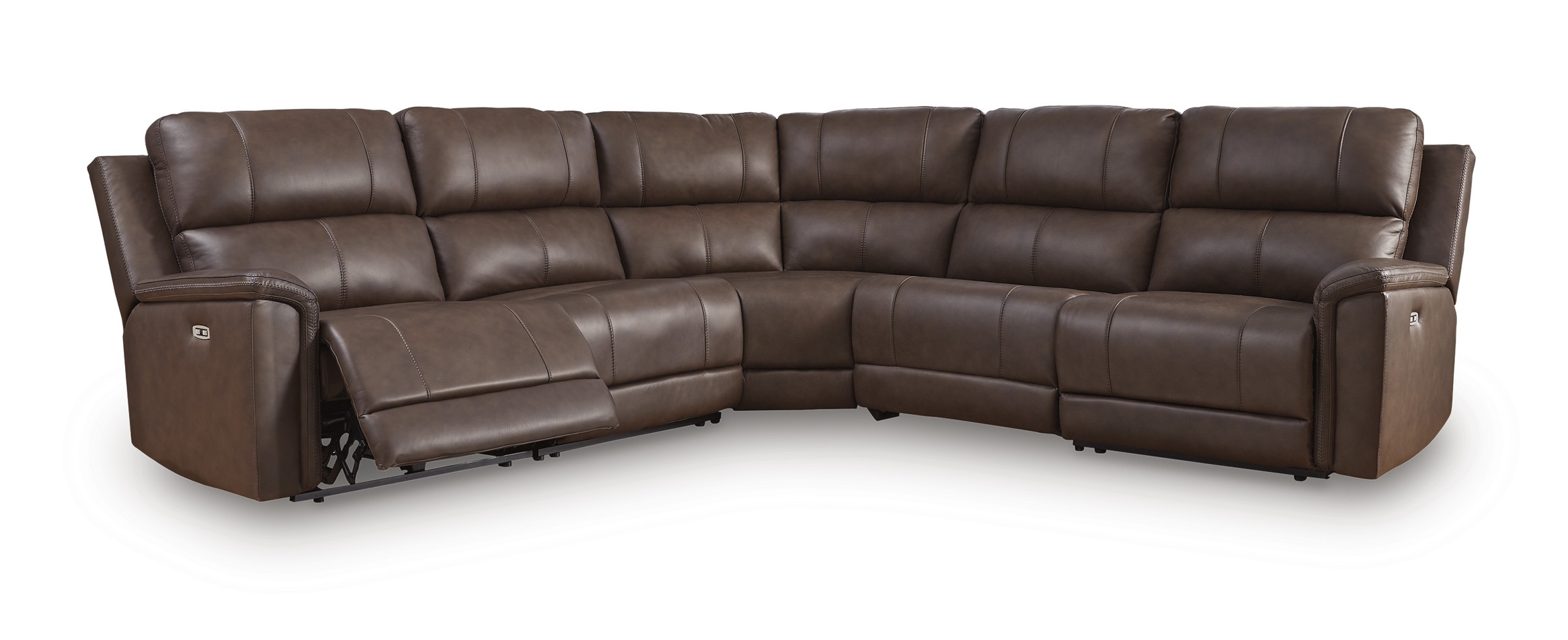 Bleckley 5-Piece Leather/PVC Power Reclining L-Shaped Sectiona Sofa