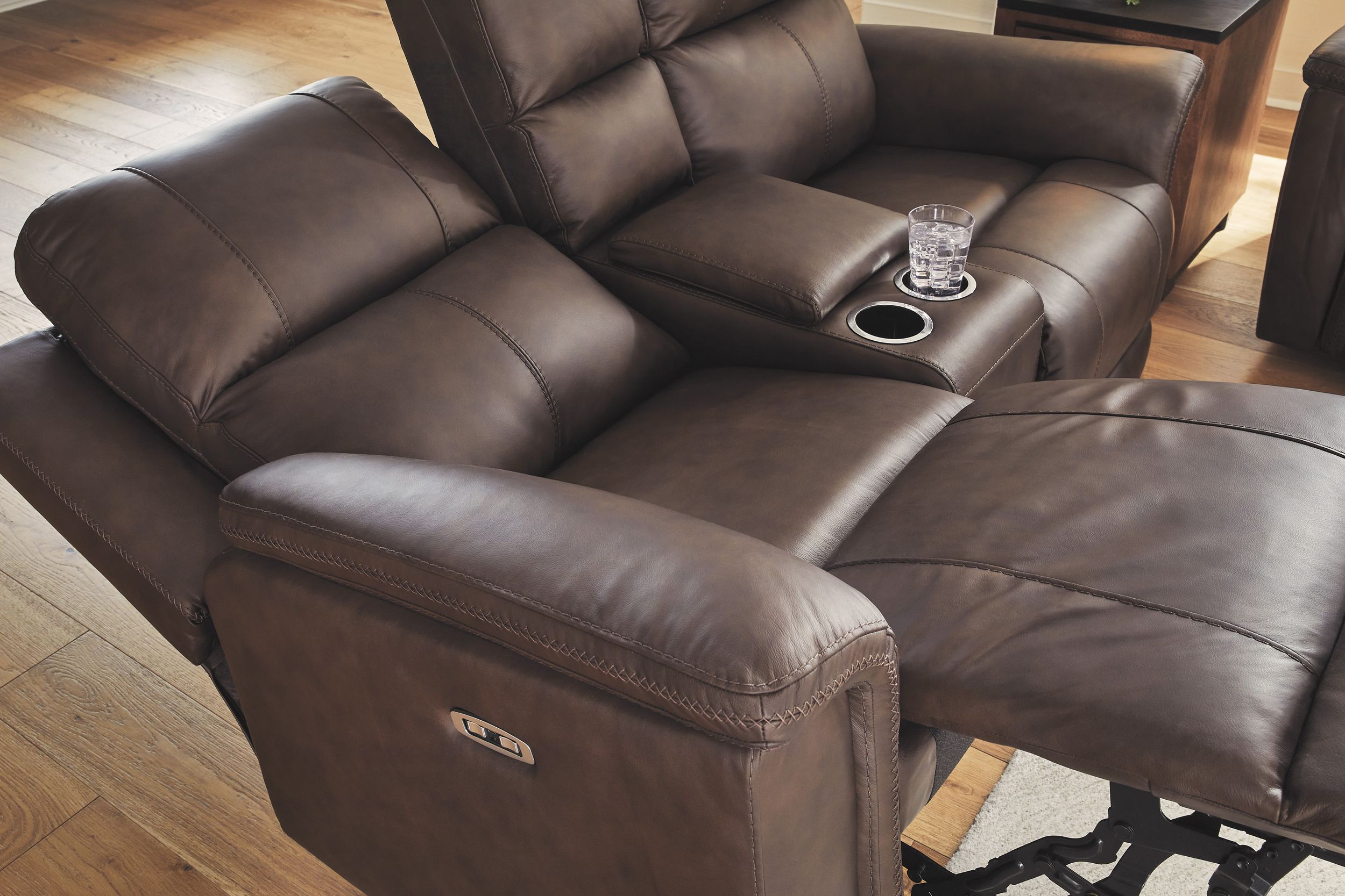 Bleckley Leather/PVC Power Reclining Living Set