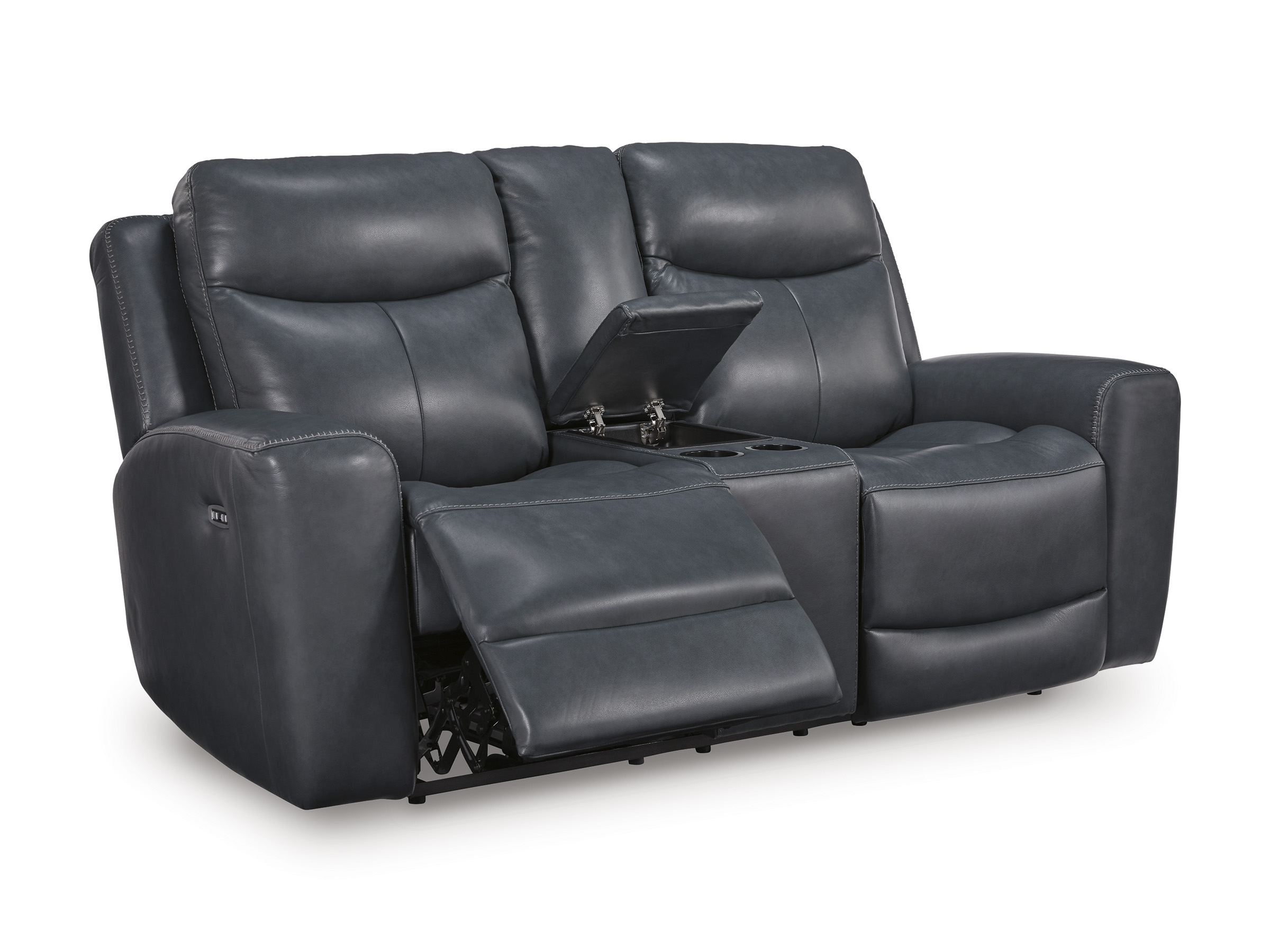 Next Move Leather Power Reclining Living Room Set with Adjustable Headrest