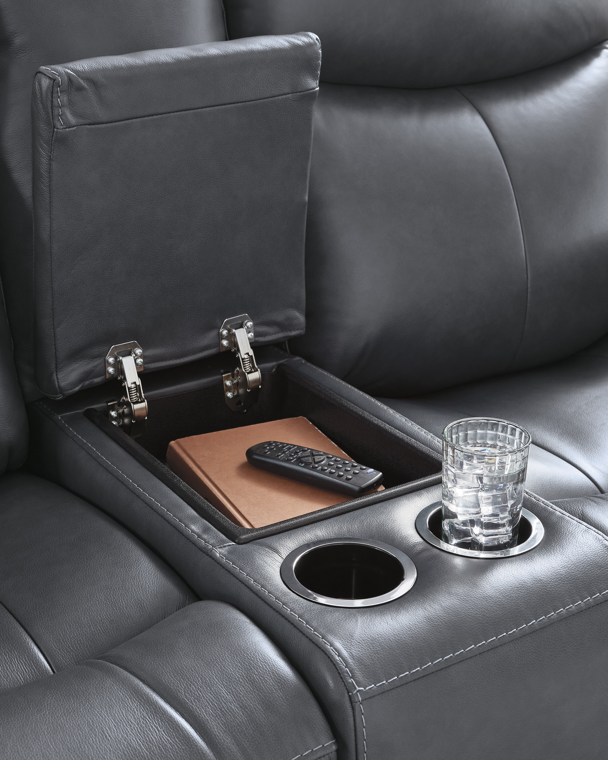 Next Move Leather Power Reclining Living Room Set with Adjustable Headrest