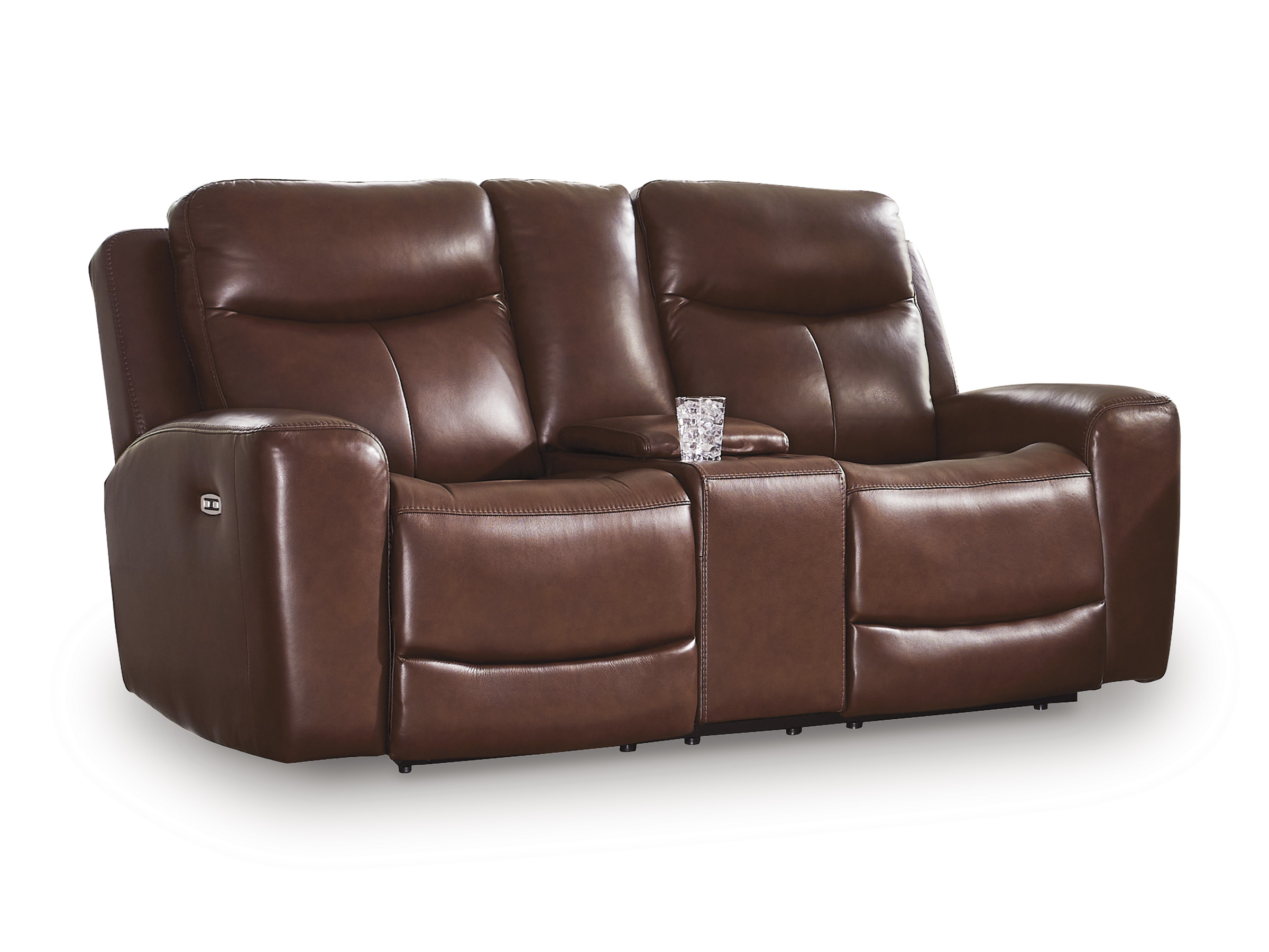 Next Move Leather Power Reclining Living Room Set with Adjustable Headrest
