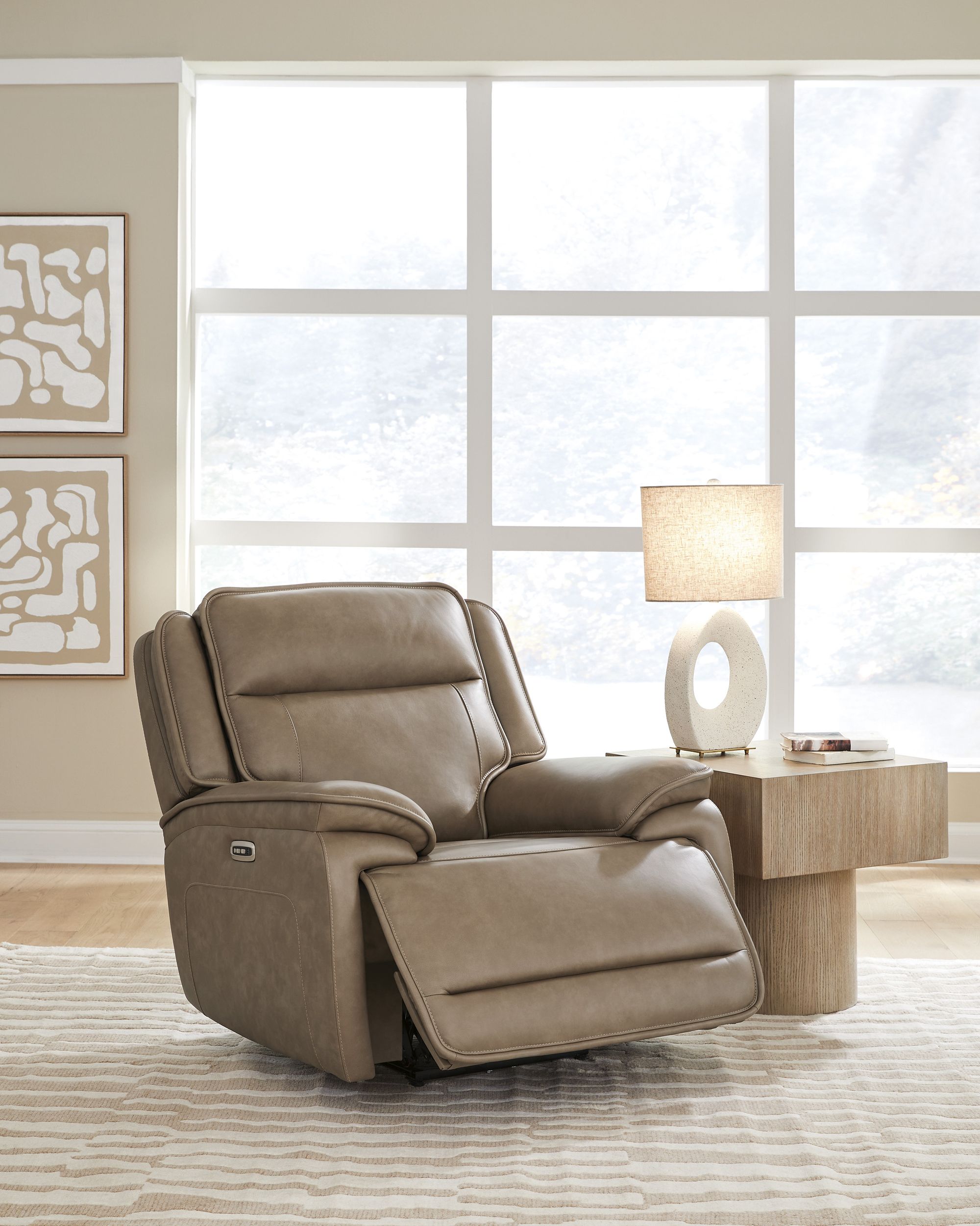 Glencroft Leather Power Reclining Living Set
