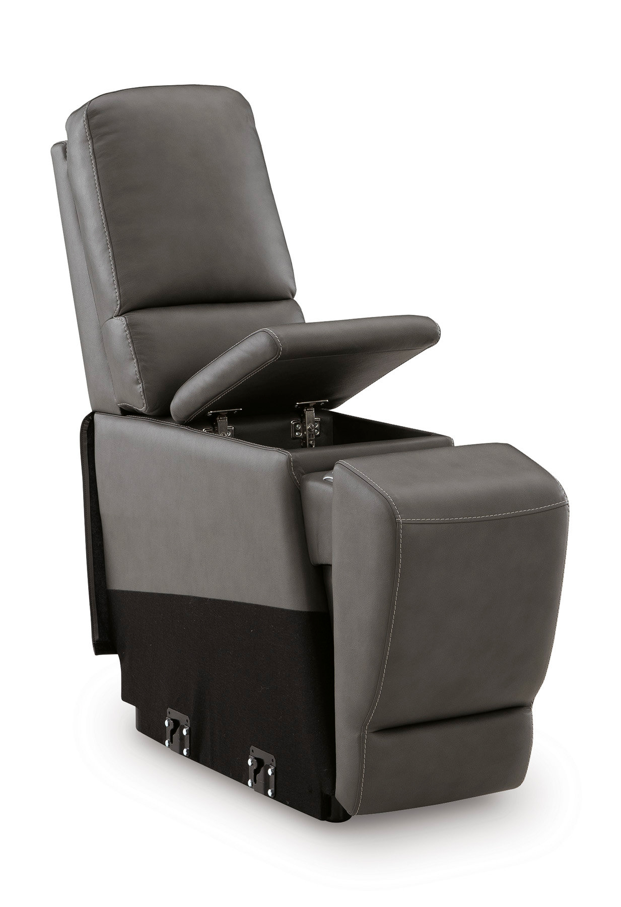 5Z-Pittson Leather 3-Piece Modular Power Reclining Loveseat with Console