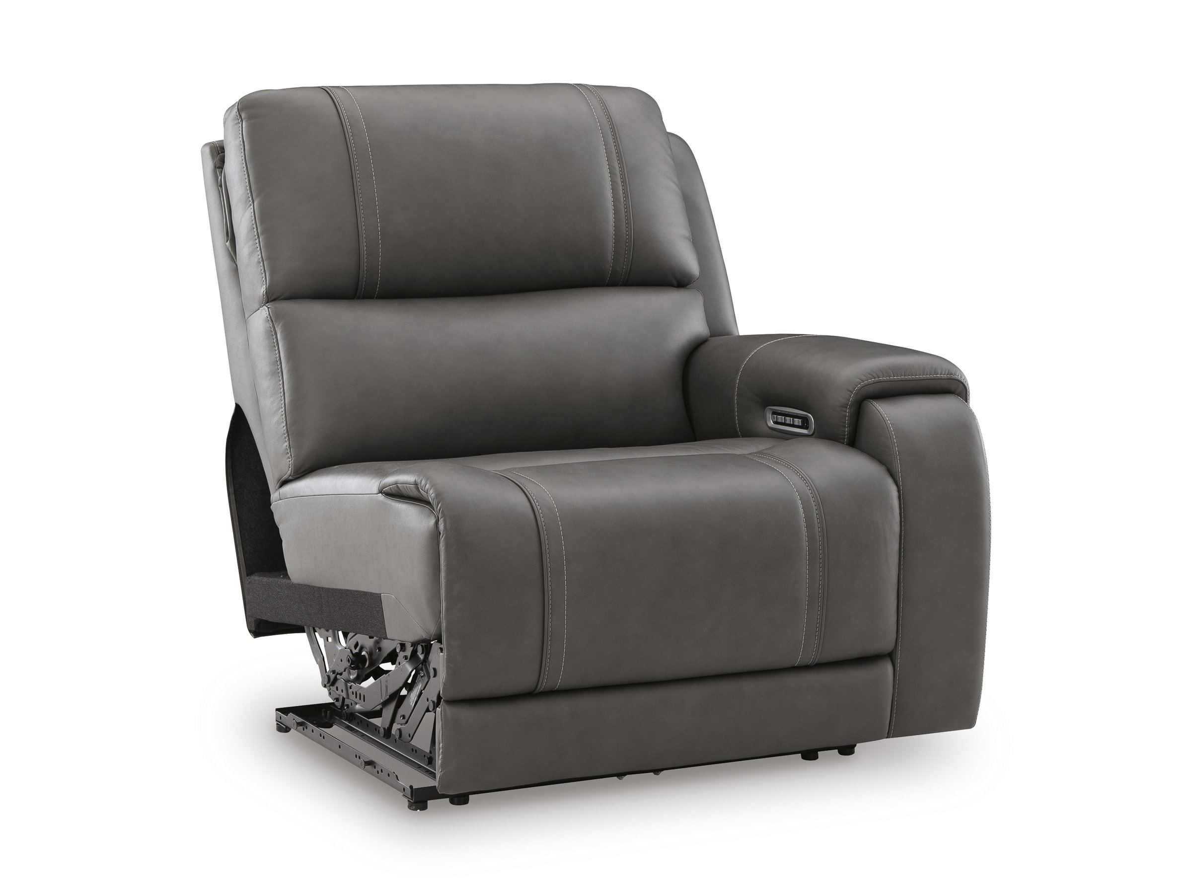 5Z-Pittson Leather 3-Piece Modular Power Reclining Loveseat with Console