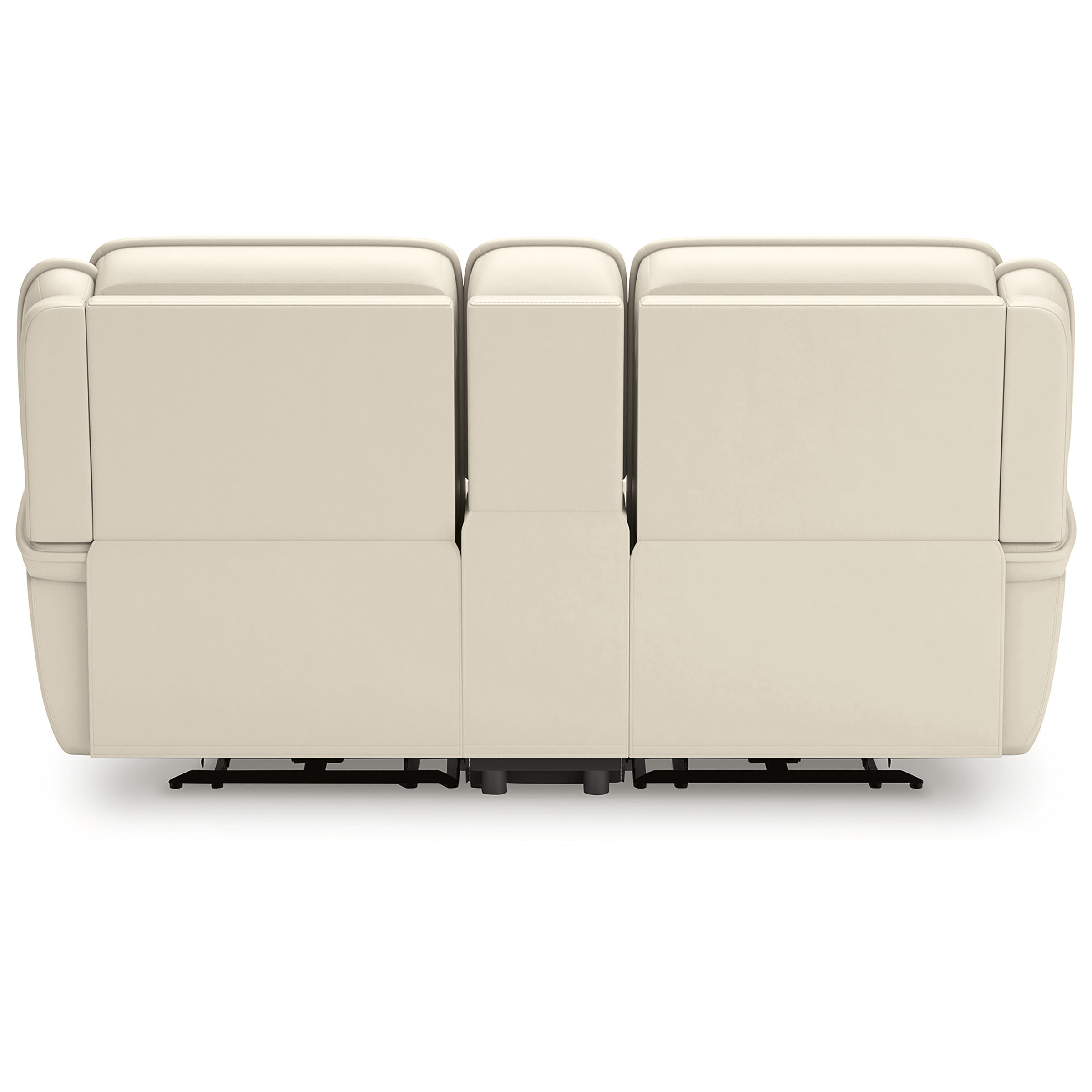 Double Deal 3-Piece Leather Modular Power Reclining Loveseat w/Console