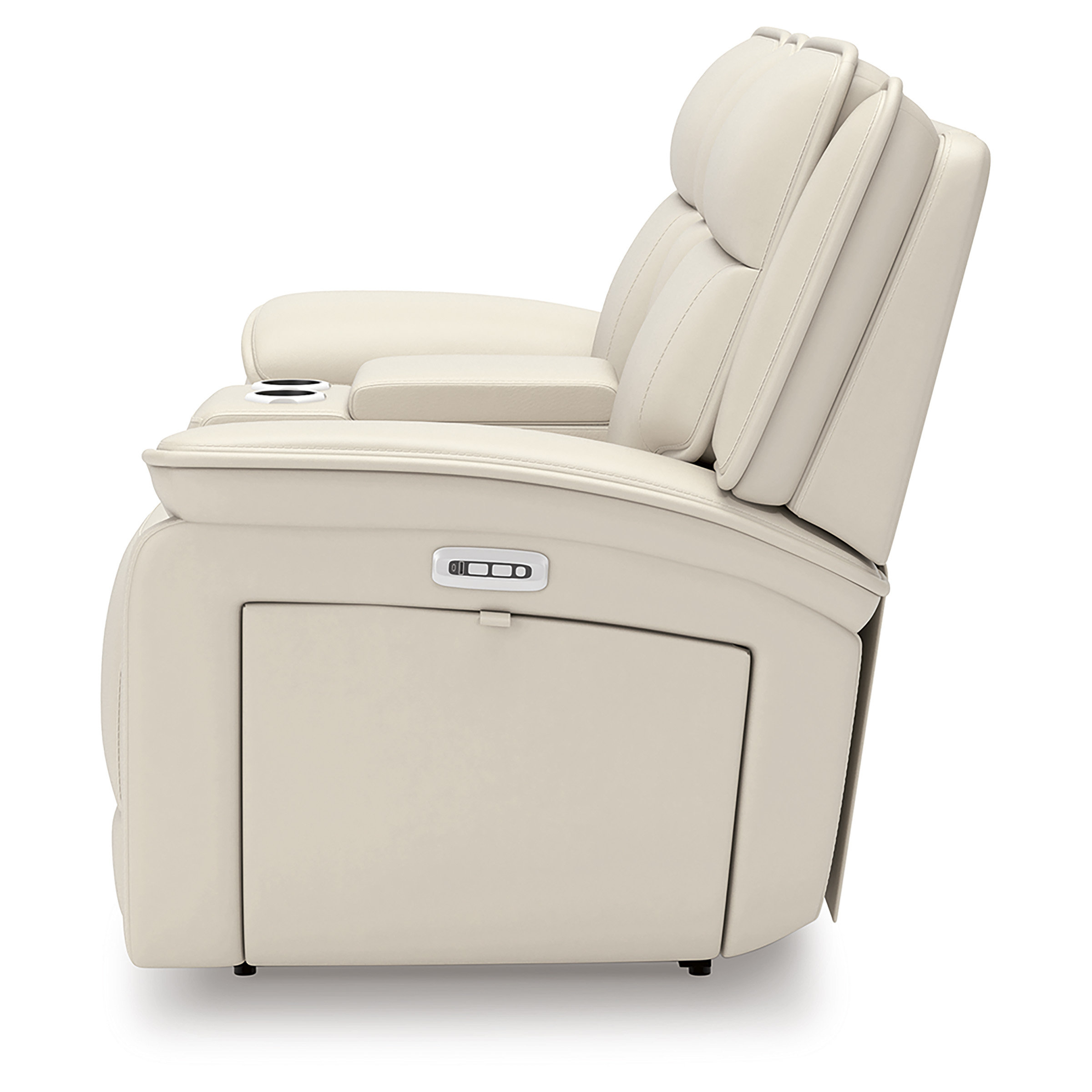 Double Deal 3-Piece Leather Modular Power Reclining Loveseat w/Console