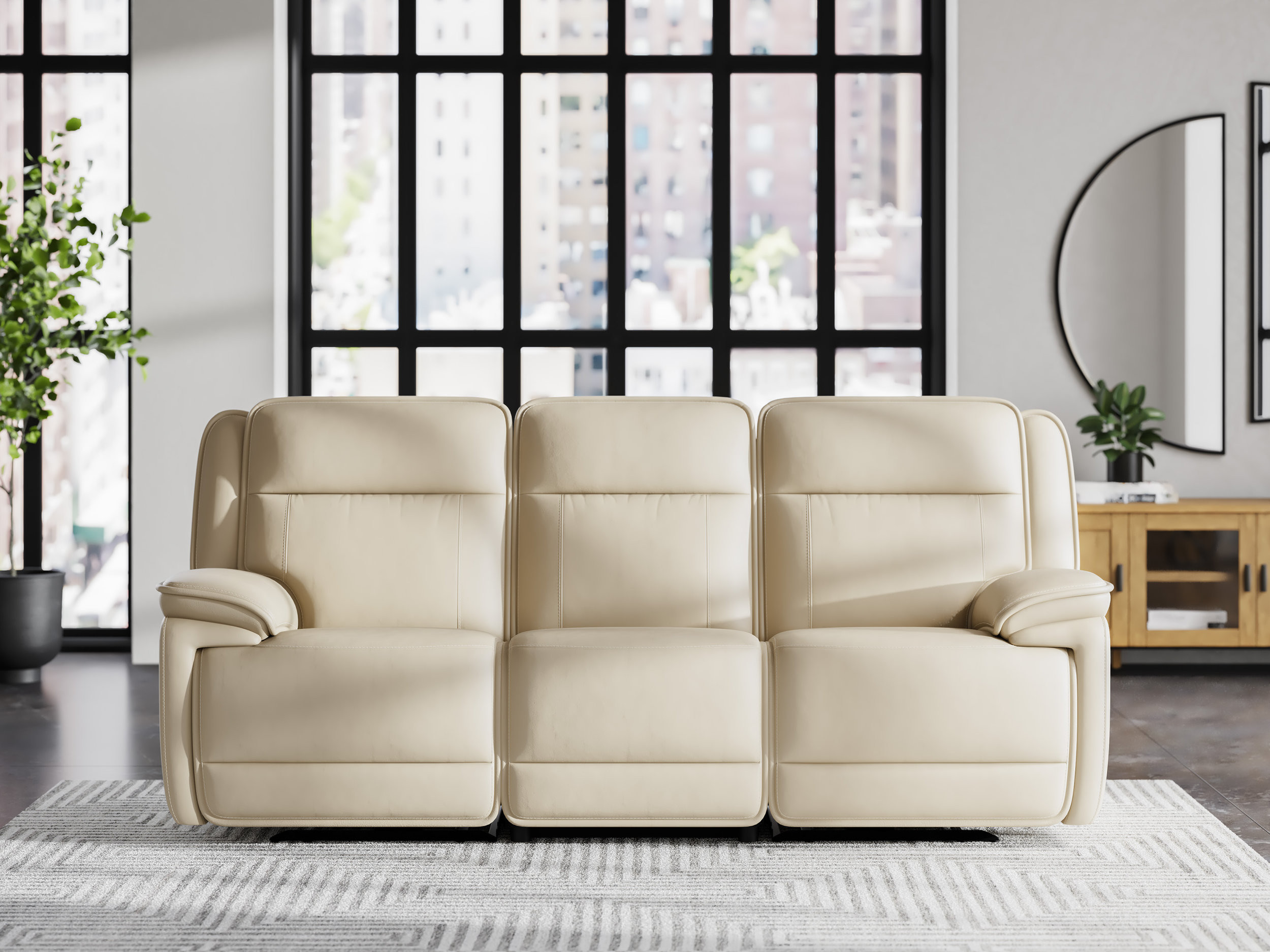 Double Deal 3-Piece Leather Modular Power Reclining Sofa