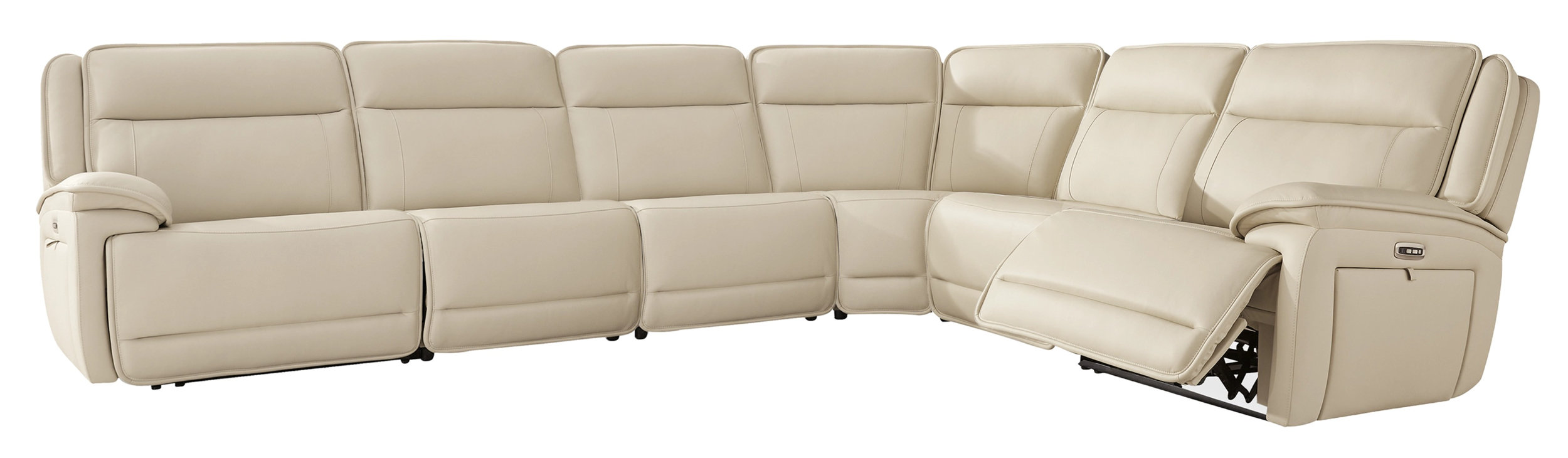 Double Deal 5-Piece L-Shaped Leather Power Reclining Sectional w/Console