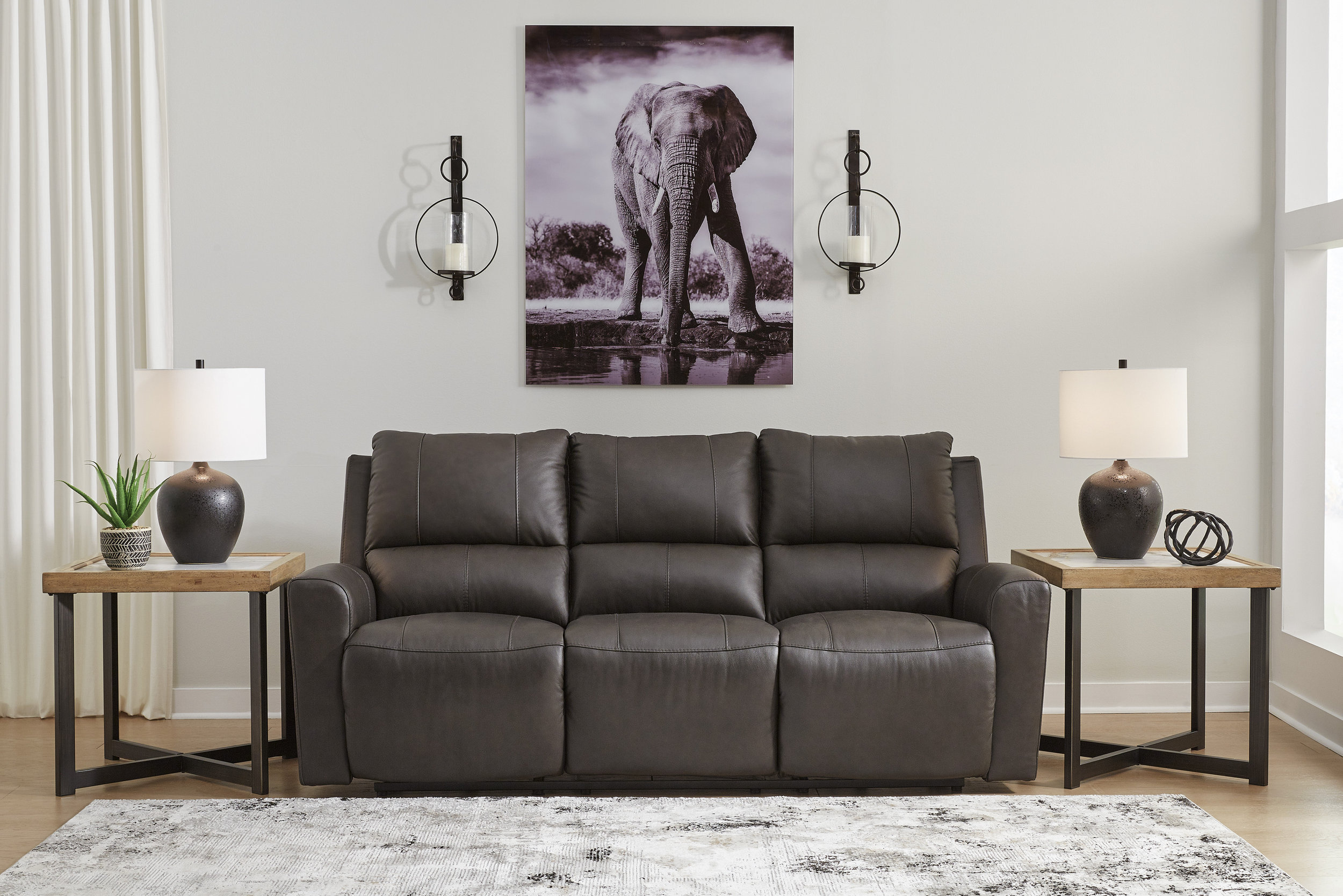 Boxmere Leather/PVC Power Reclining Living Room Set