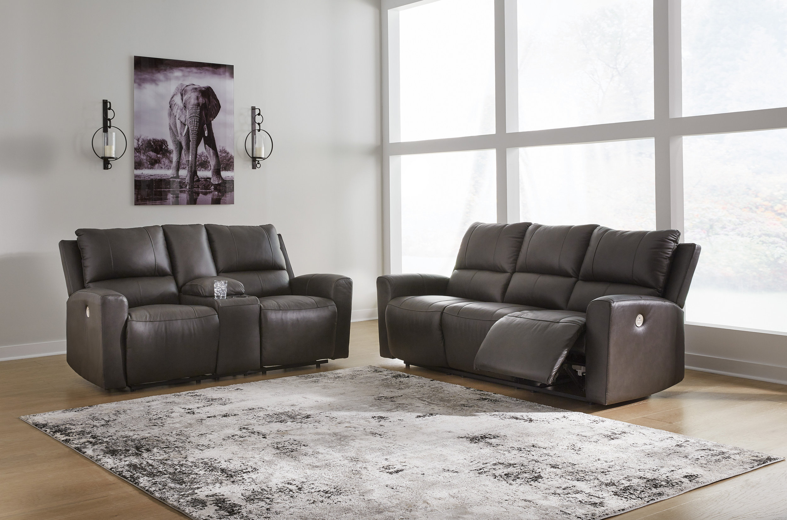 Ashley Boxmere Grey Couch And Recliner Set