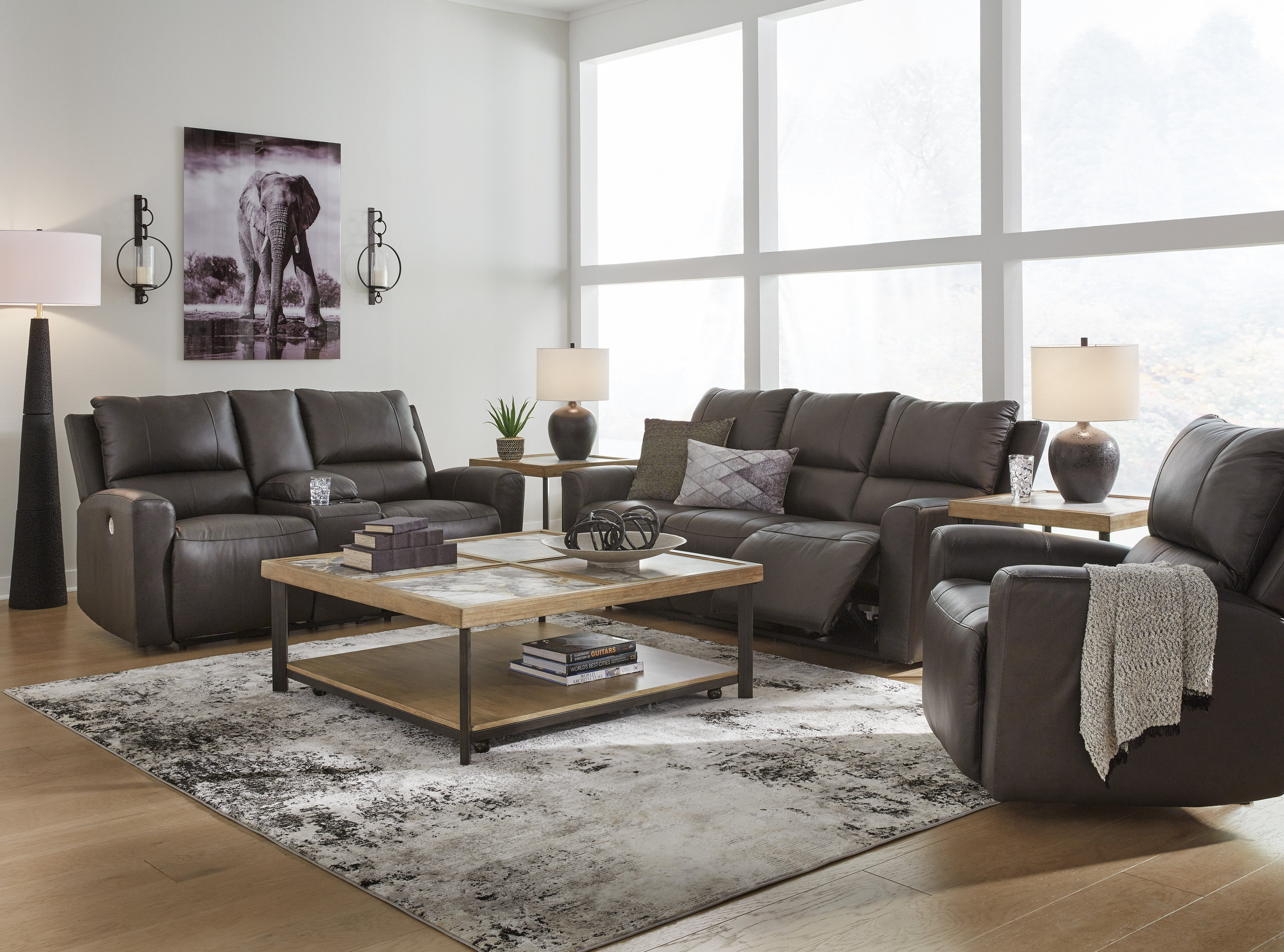 Boxmere - 3 Pc. Power Reclining Sofa, Power Reclining Loveseat