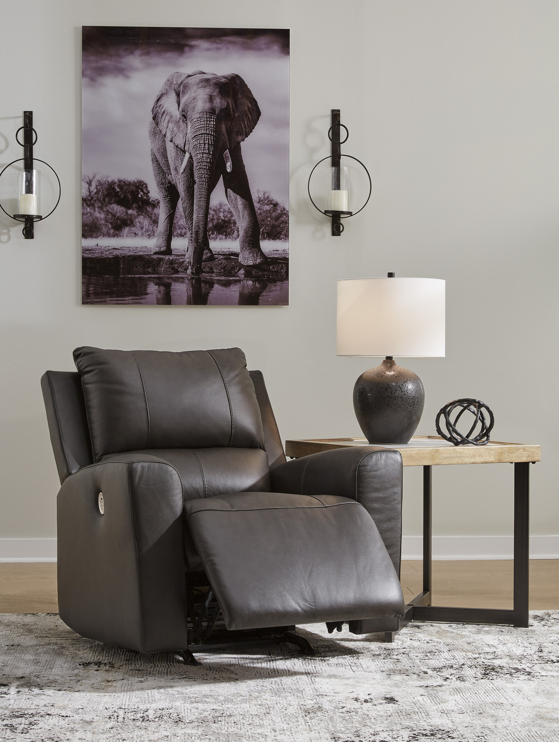 Boxmere Leather/PVC Power Rocker Recliner