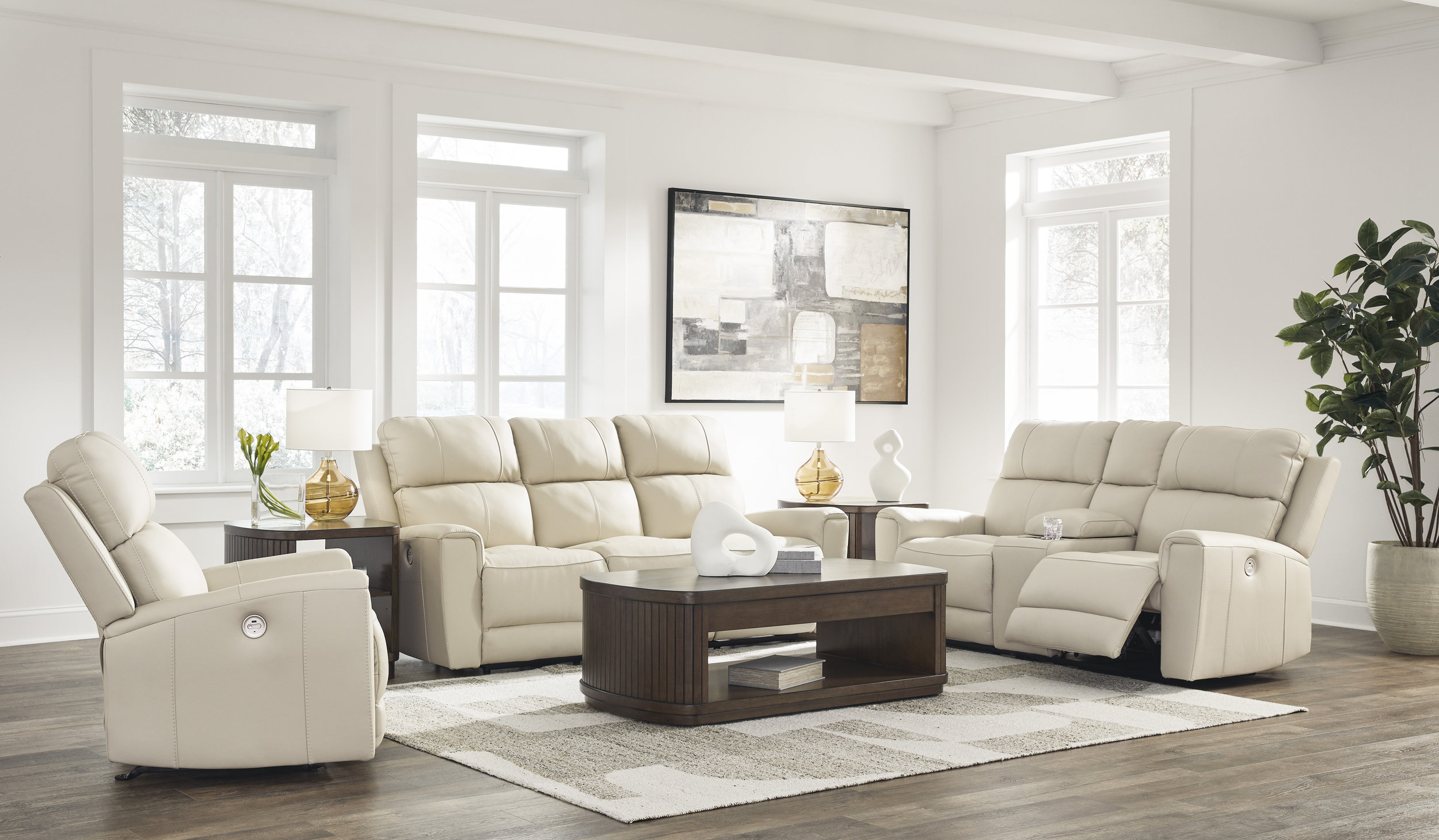 Dahlmoore Leather/PVC Power Reclining Sofa