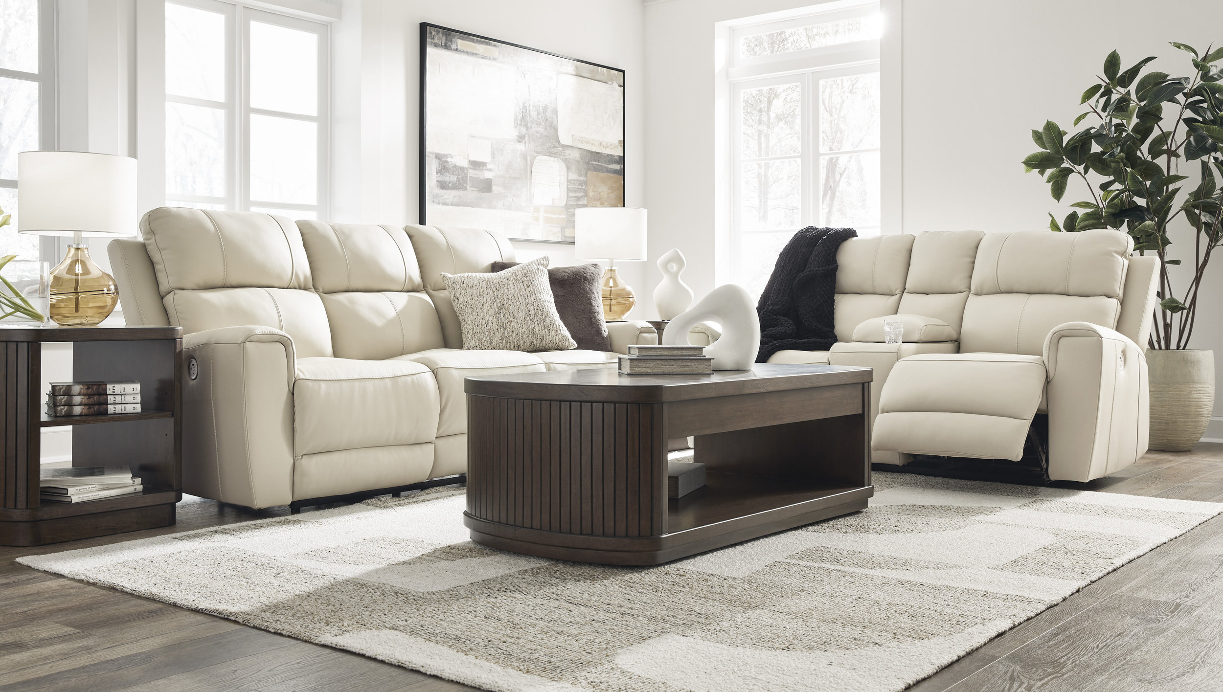 Dahlmoore Leather/PVC Power Reclining Sofa