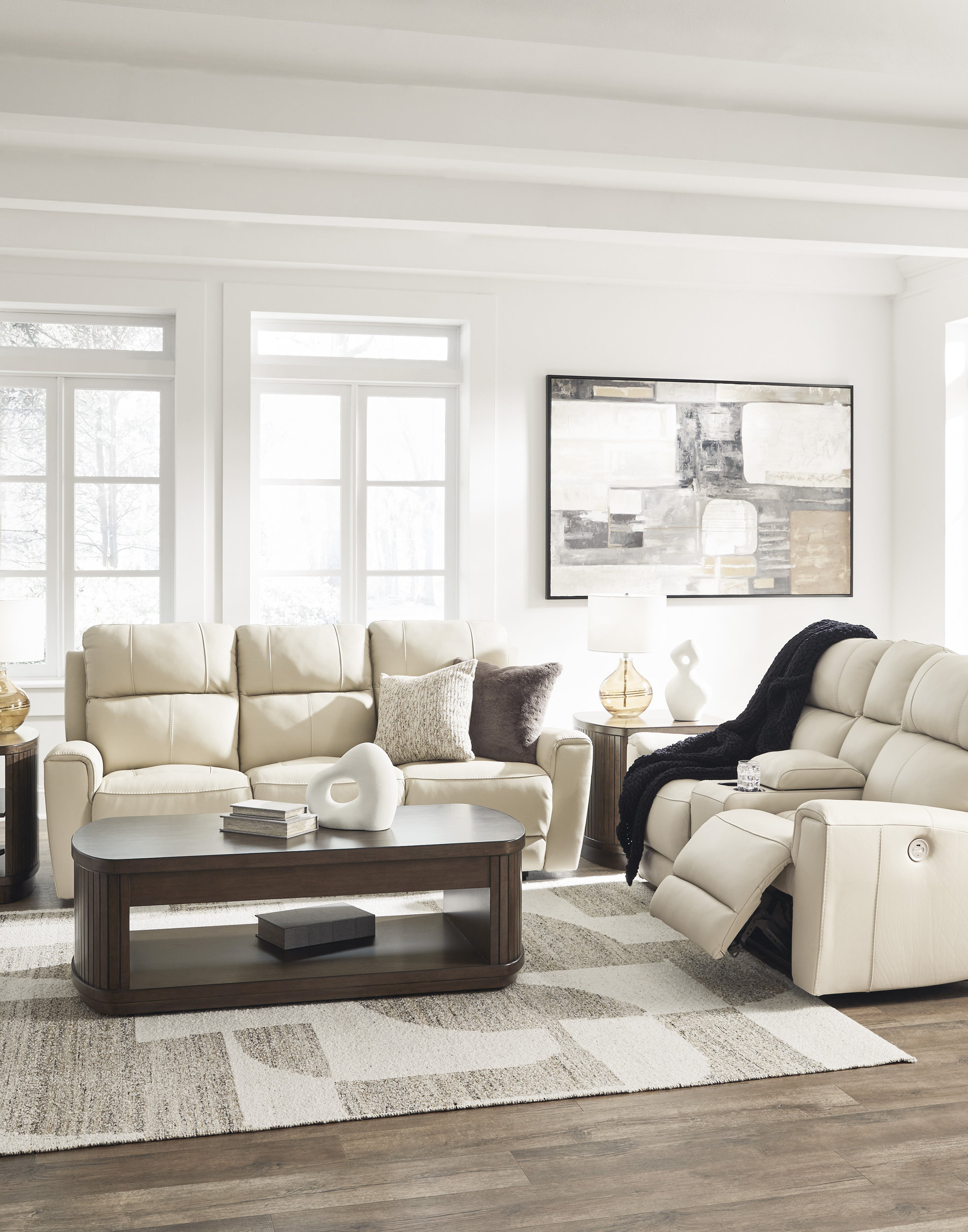 Dahlmoore Leather/PVC Power Reclining Living Room Set