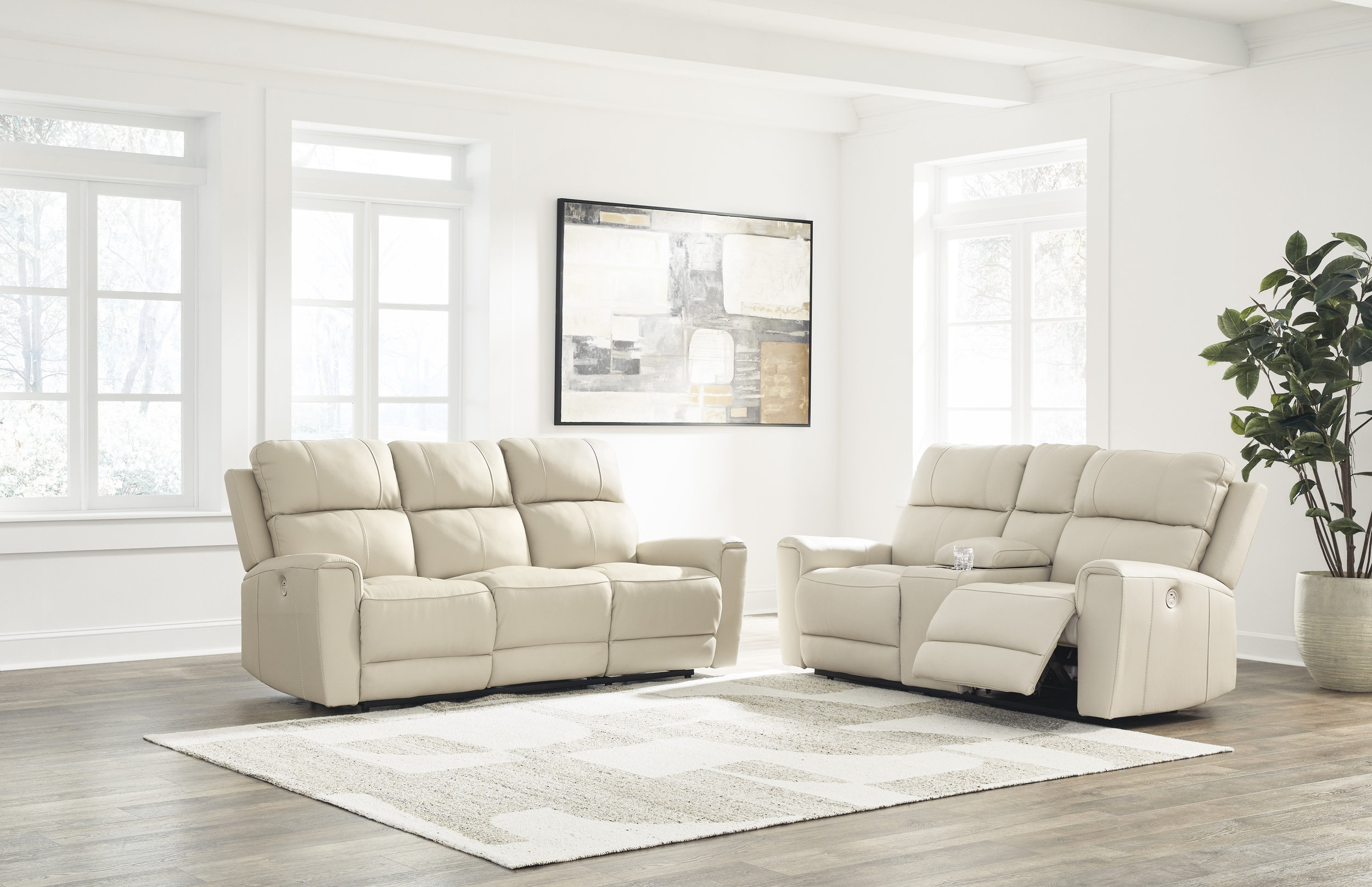 Dahlmoore Leather/PVC Power Reclining Sofa
