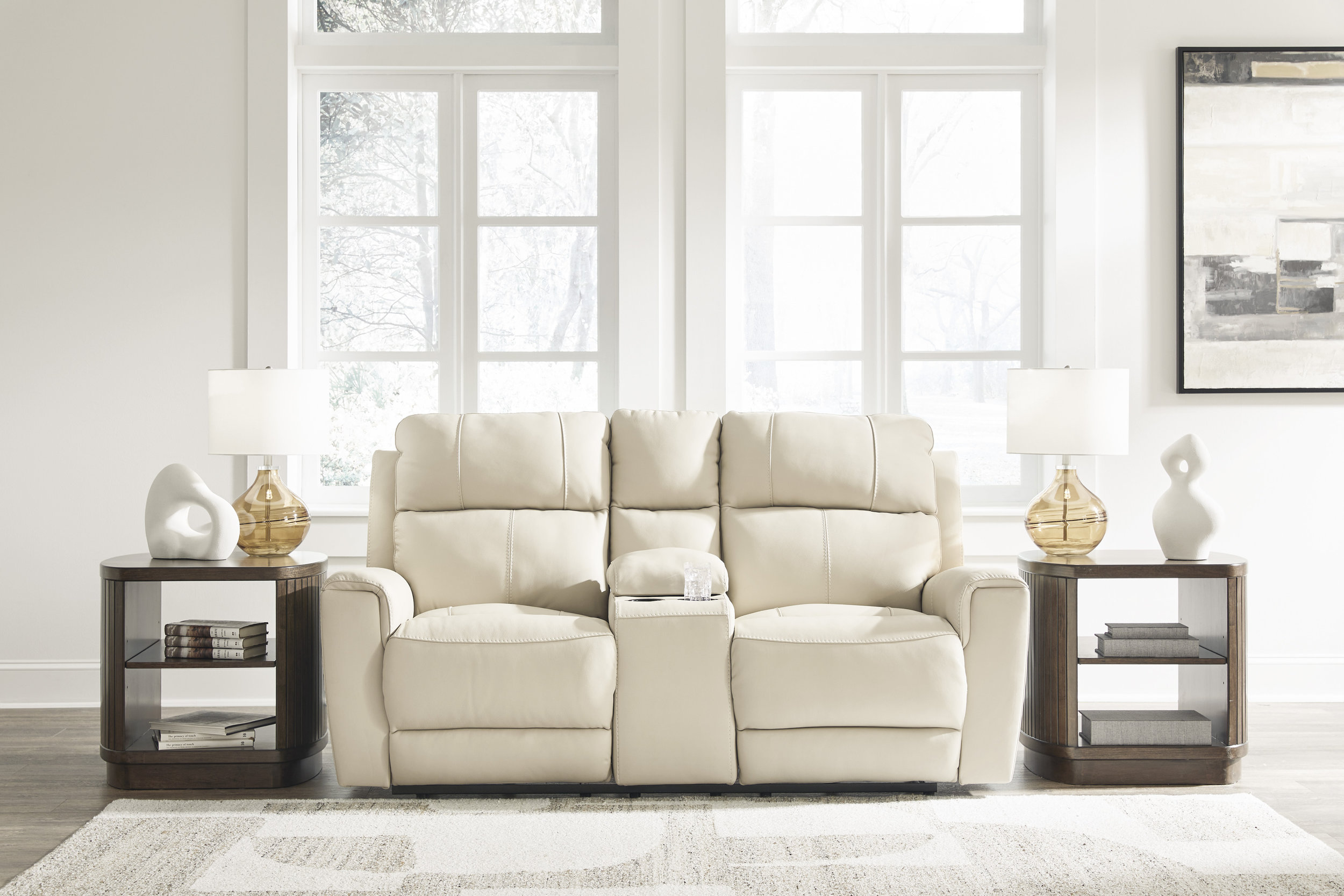 Dahlmoore Leather/PVC Power Reclining Living Room Set
